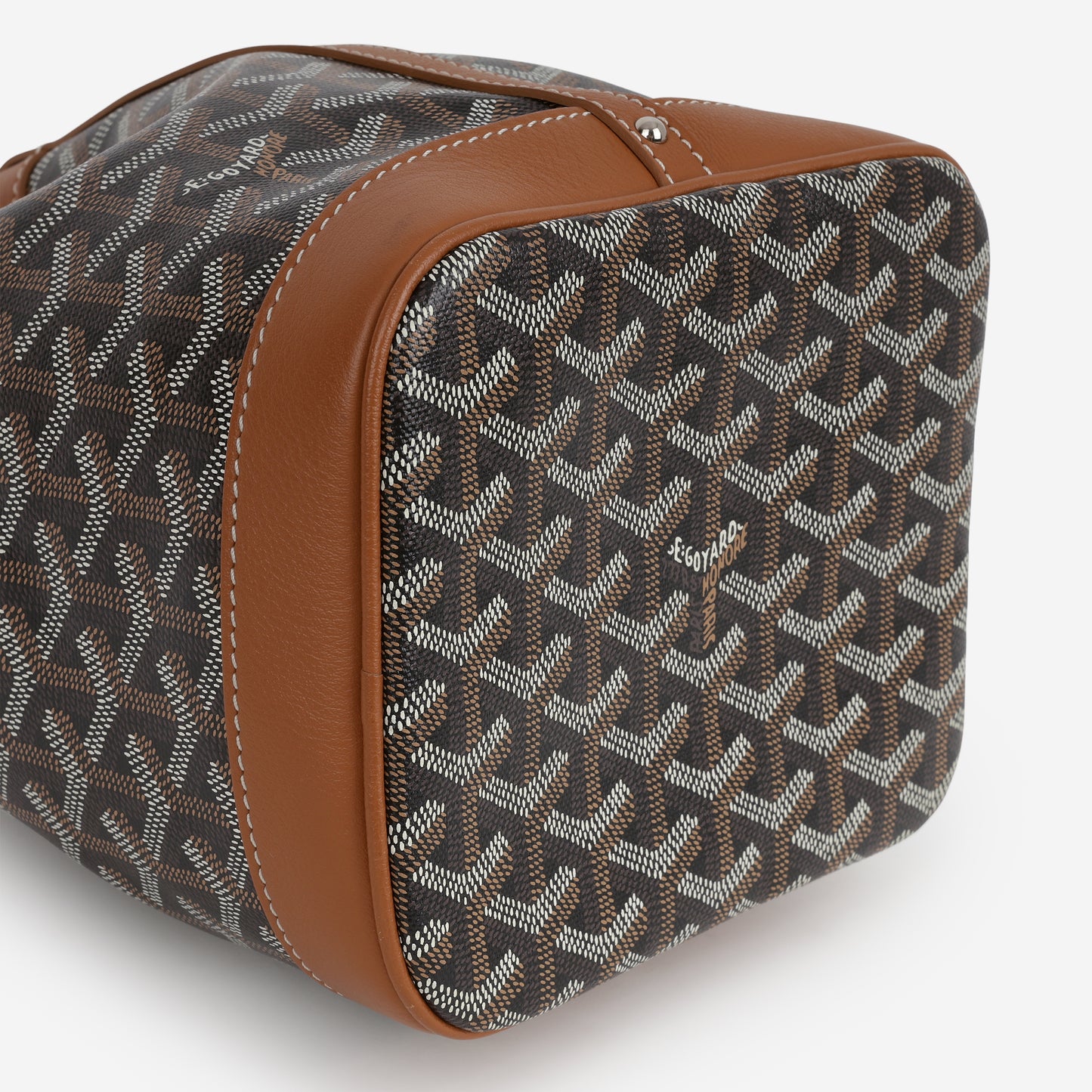 Goyard Petit Flot Bucket Bag - Black / Tan Goyardine | Palladium Hardware