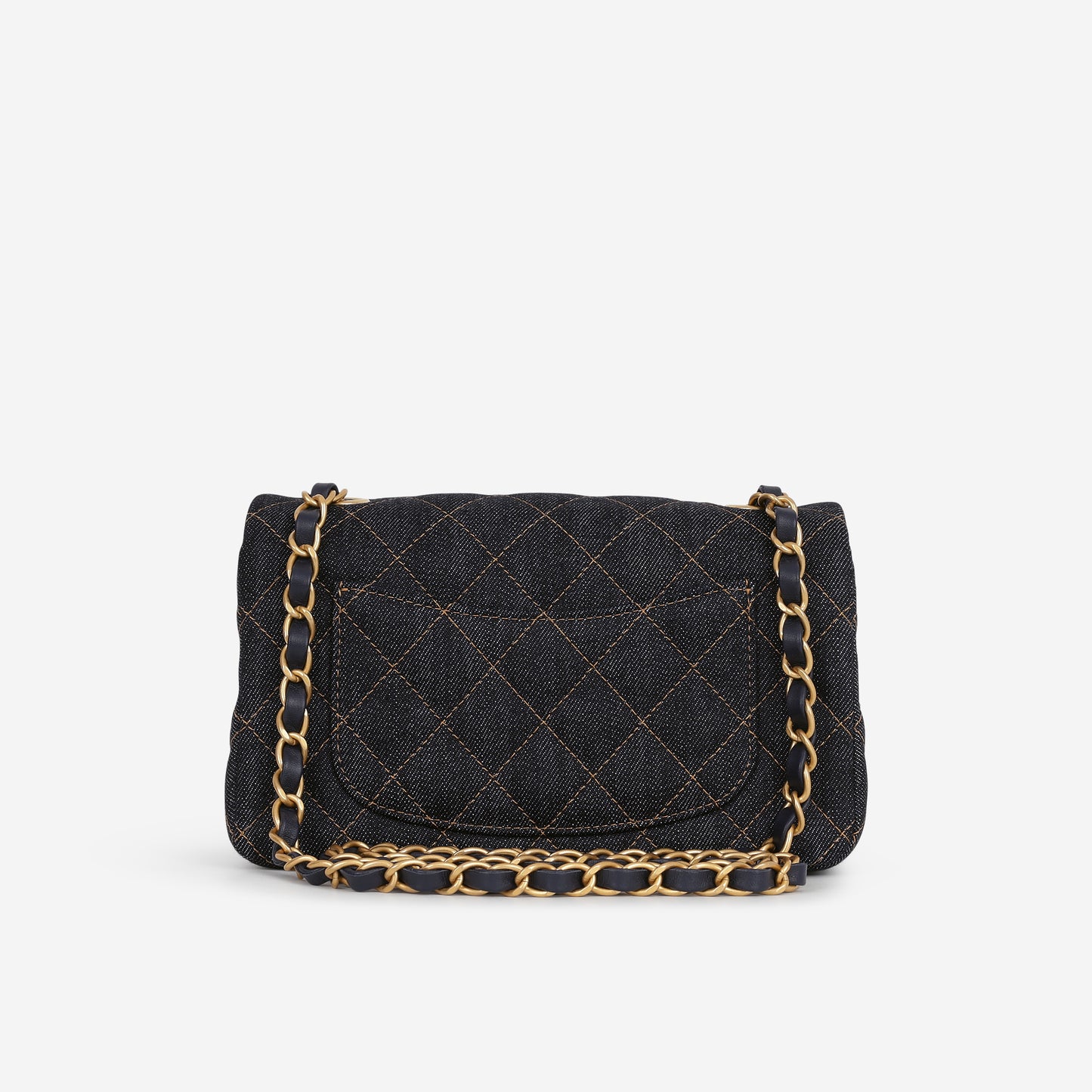 Chanel Mini Flap Rectangular - Indigo Denim | Gold Hardware - Bagista