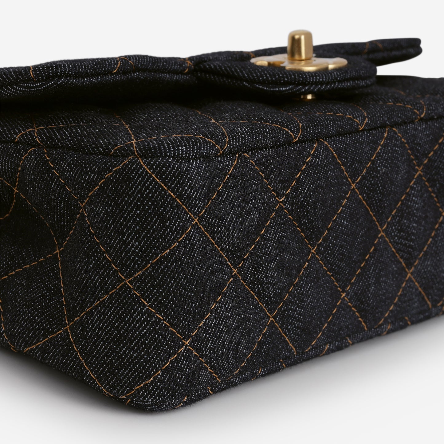 Chanel Mini Flap Rectangular - Indigo Denim | Gold Hardware - Bagista