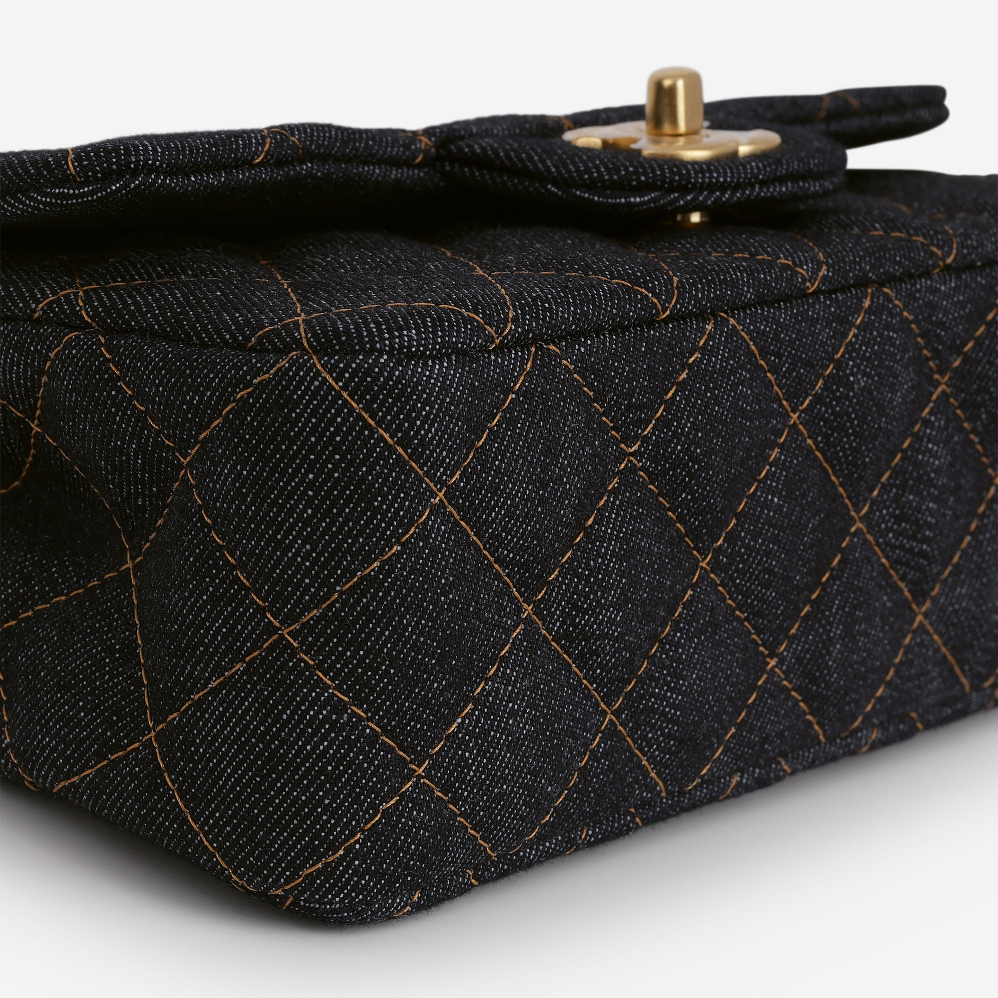 Chanel Mini Flap Rectangular - Indigo Denim | Gold Hardware - Bagista