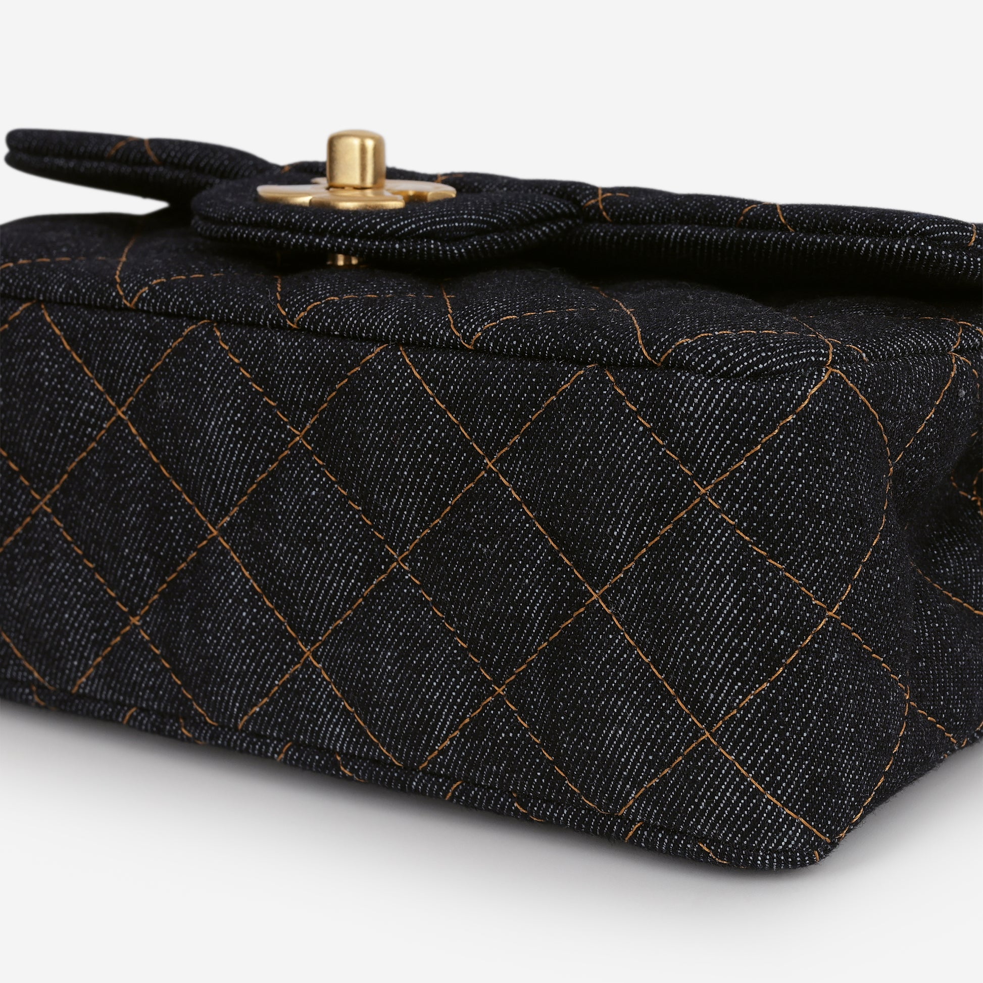 Chanel Mini Flap Rectangular - Indigo Denim | Gold Hardware - Bagista