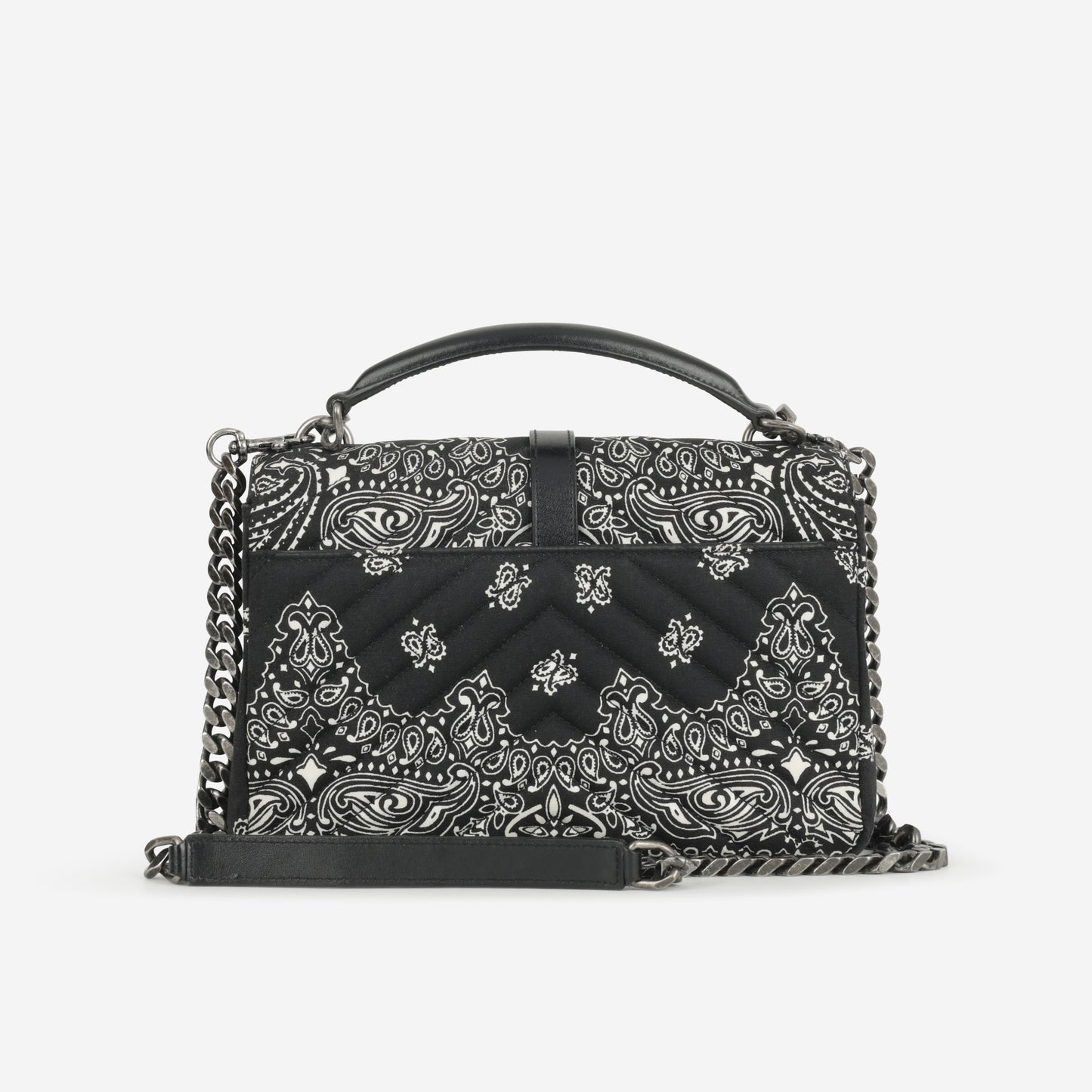 Saint Laurent Medium College - Bandana Print Canvas | Silver Hardware - Bagista