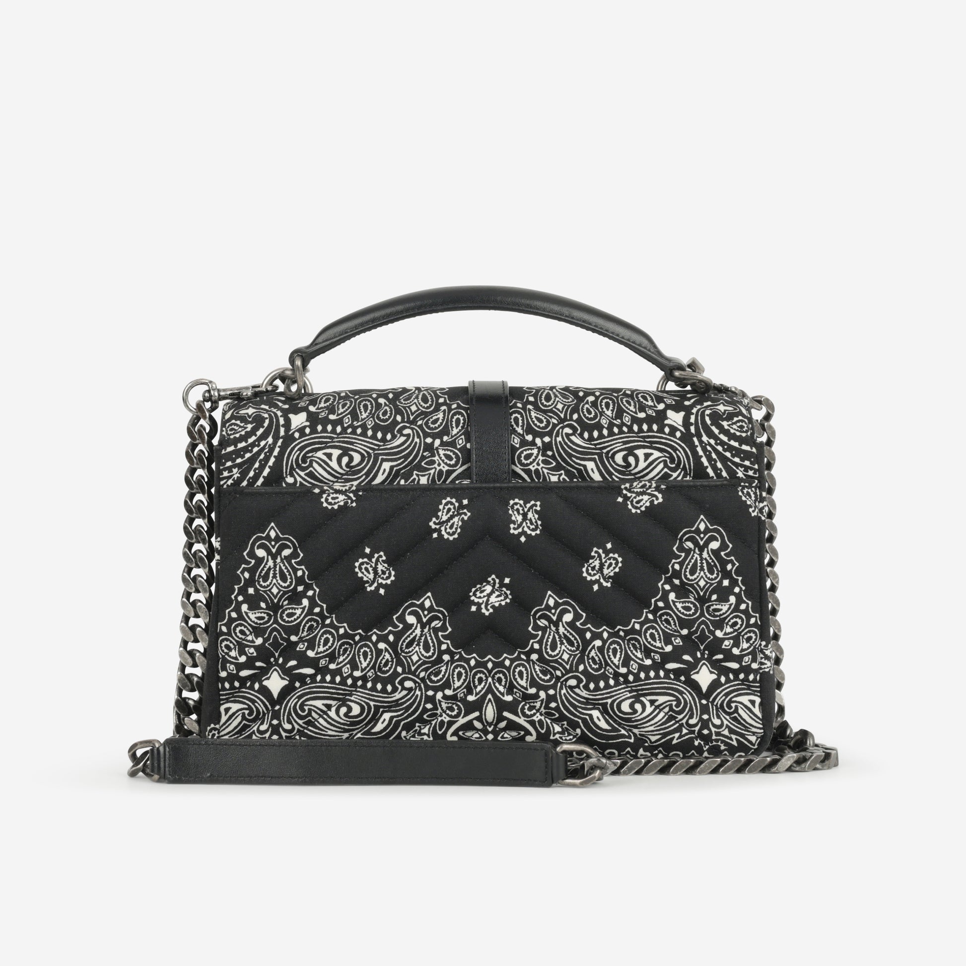 Saint Laurent Medium College - Bandana Print Canvas | Silver Hardware - Bagista