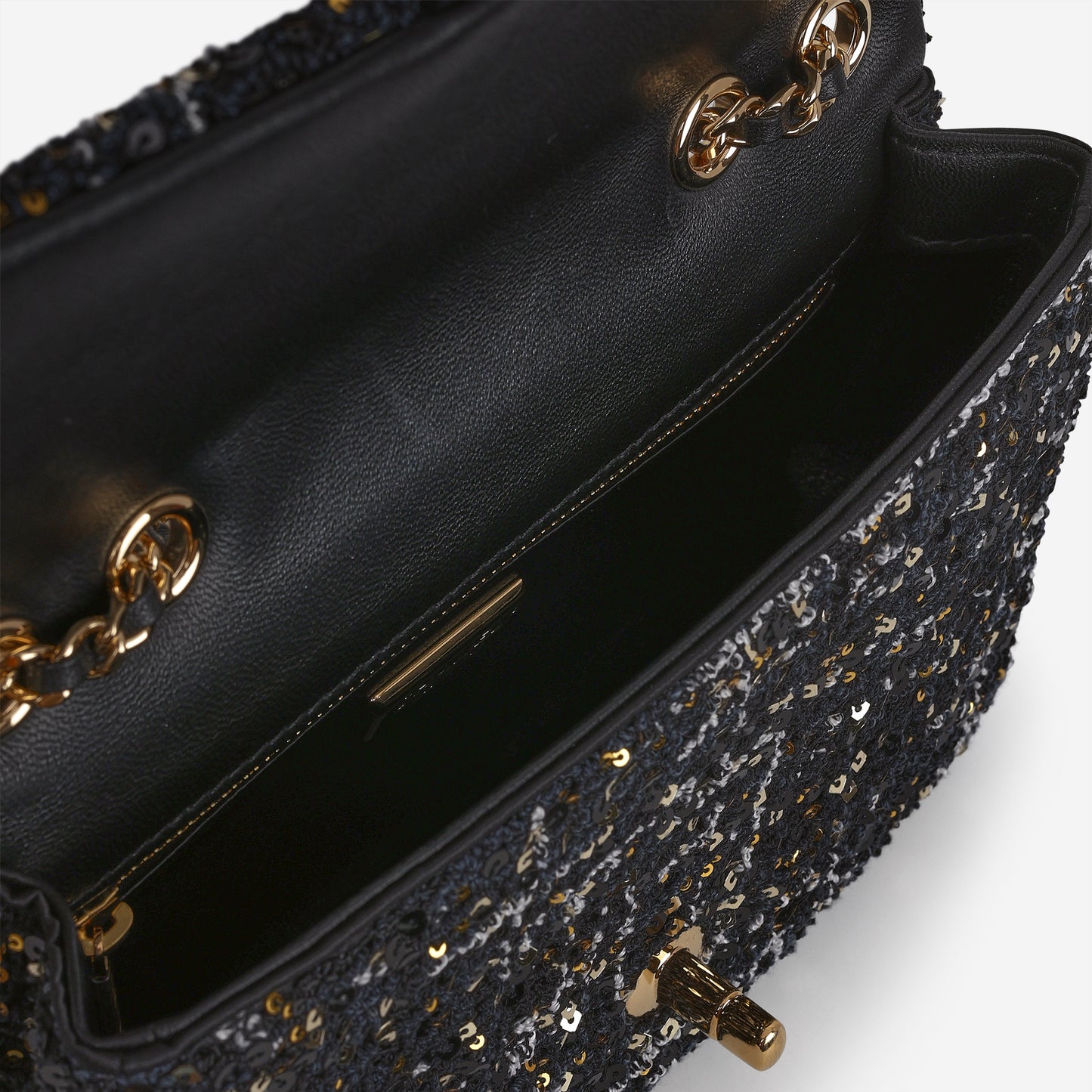 Chanel 24K Small Sequin Flap - Navy / Gold / Multi Sequins | Gold Hardware