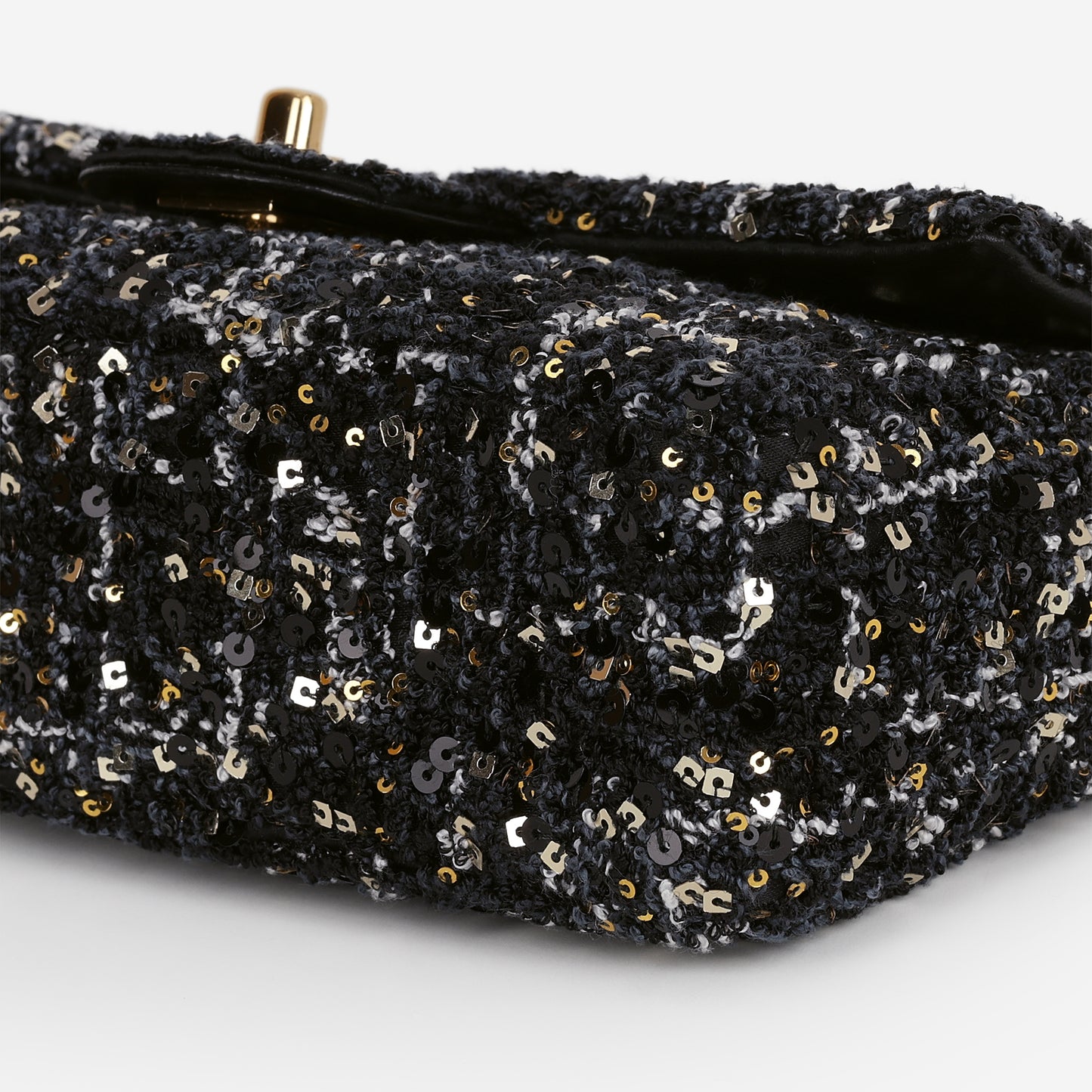 Chanel 24K Small Sequin Flap - Navy / Gold / Multi Sequins | Gold Hardware