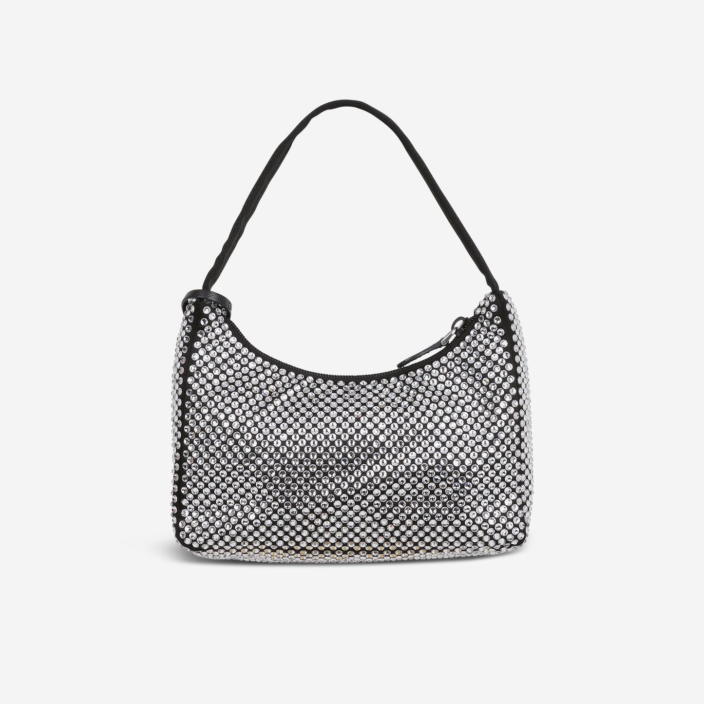 Prada Re-Edition 2000 Crystal - Black Satin | Silver Hardware