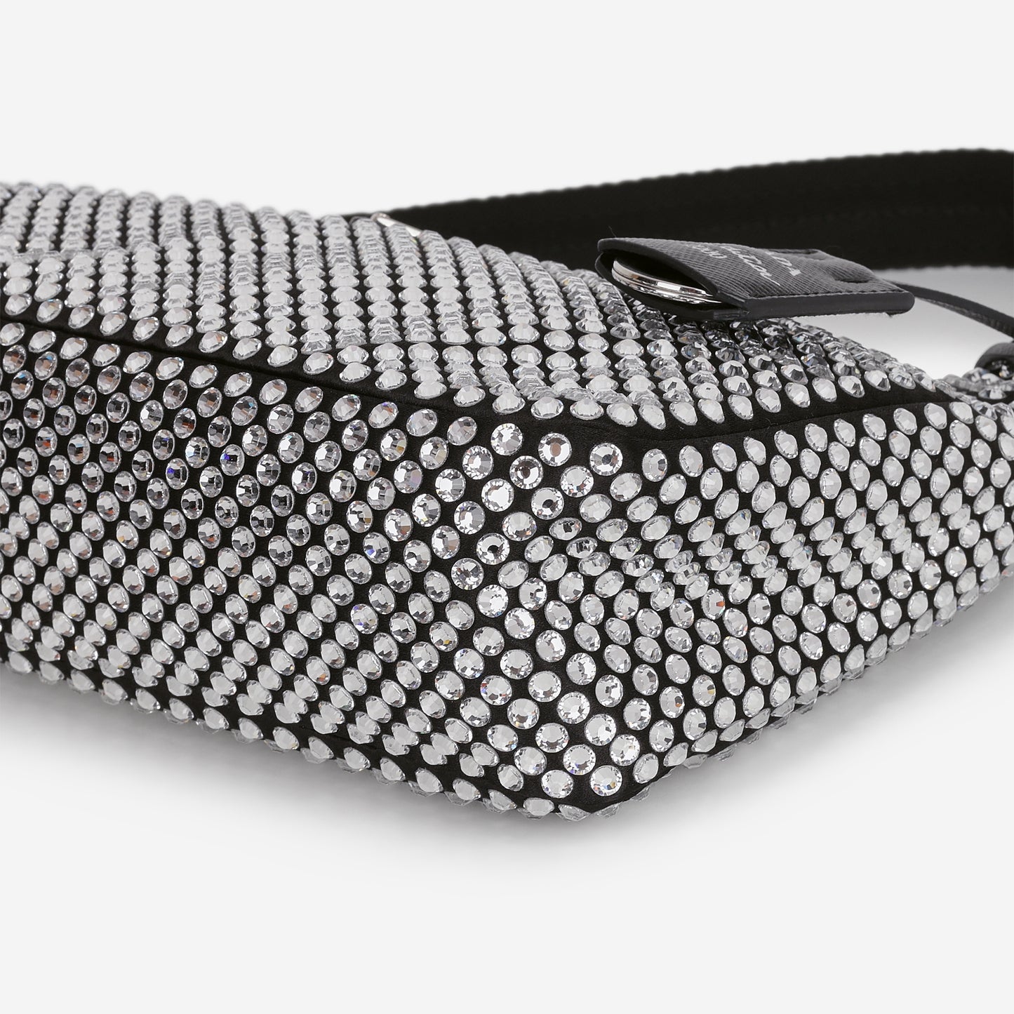 Prada Re-Edition 2000 Crystal - Black Satin | Silver Hardware