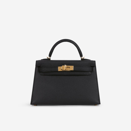 Hermès Mini Kelly 20cm - Black Epsom | Gold Hardware