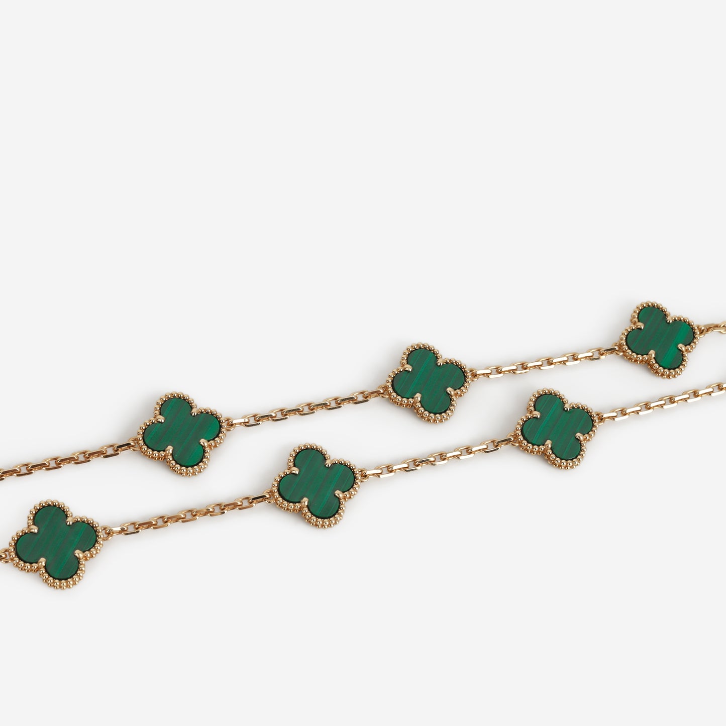 Van Cleef & Arpels Vintage Alhambra 10 Motifs Necklace - Malachite / 18k Yellow Gold
