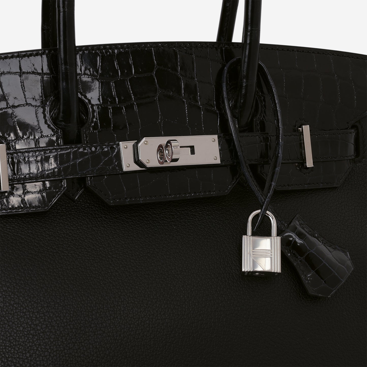 Hermès Birkin 30 Touch - Black Novillo / Bleu Marine Crocodile Niloticus | Palladium Hardware