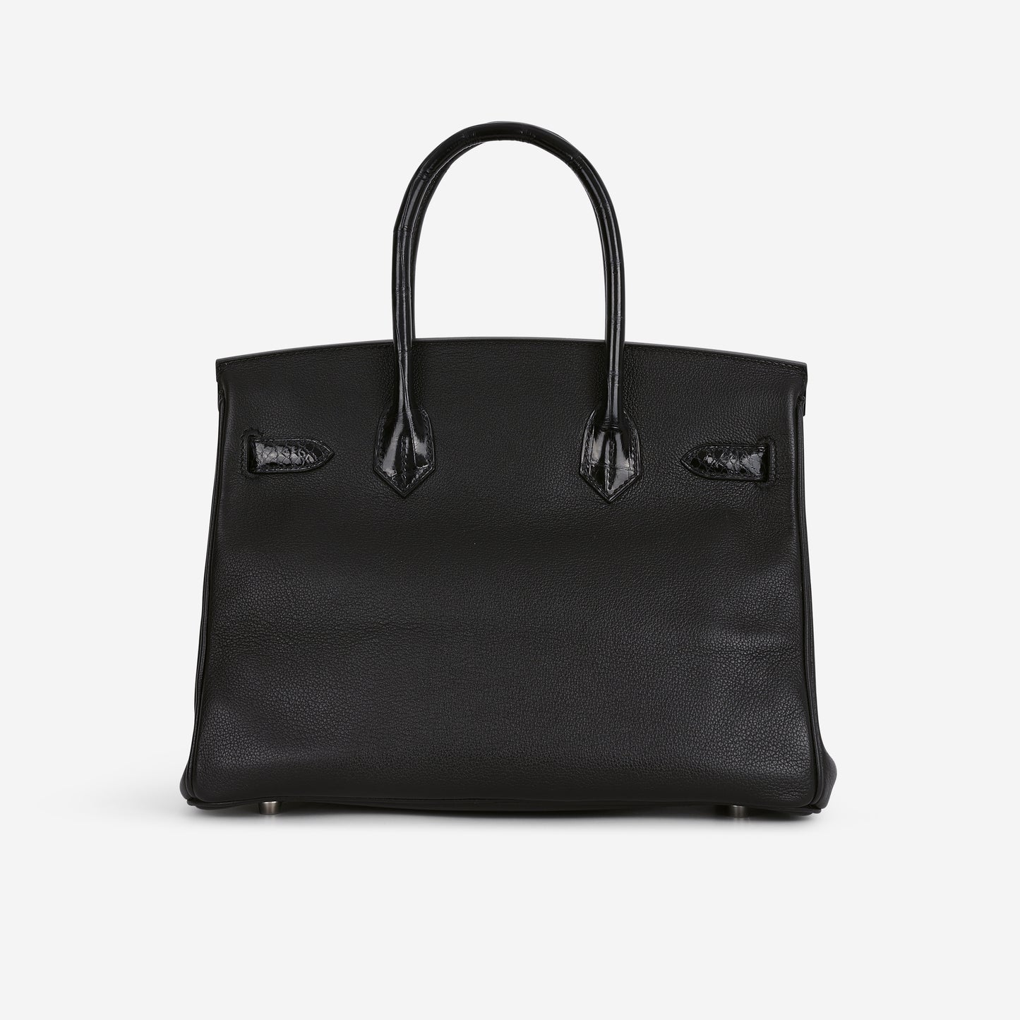 Hermès Birkin 30 Touch - Black Novillo / Bleu Marine Crocodile Niloticus | Palladium Hardware