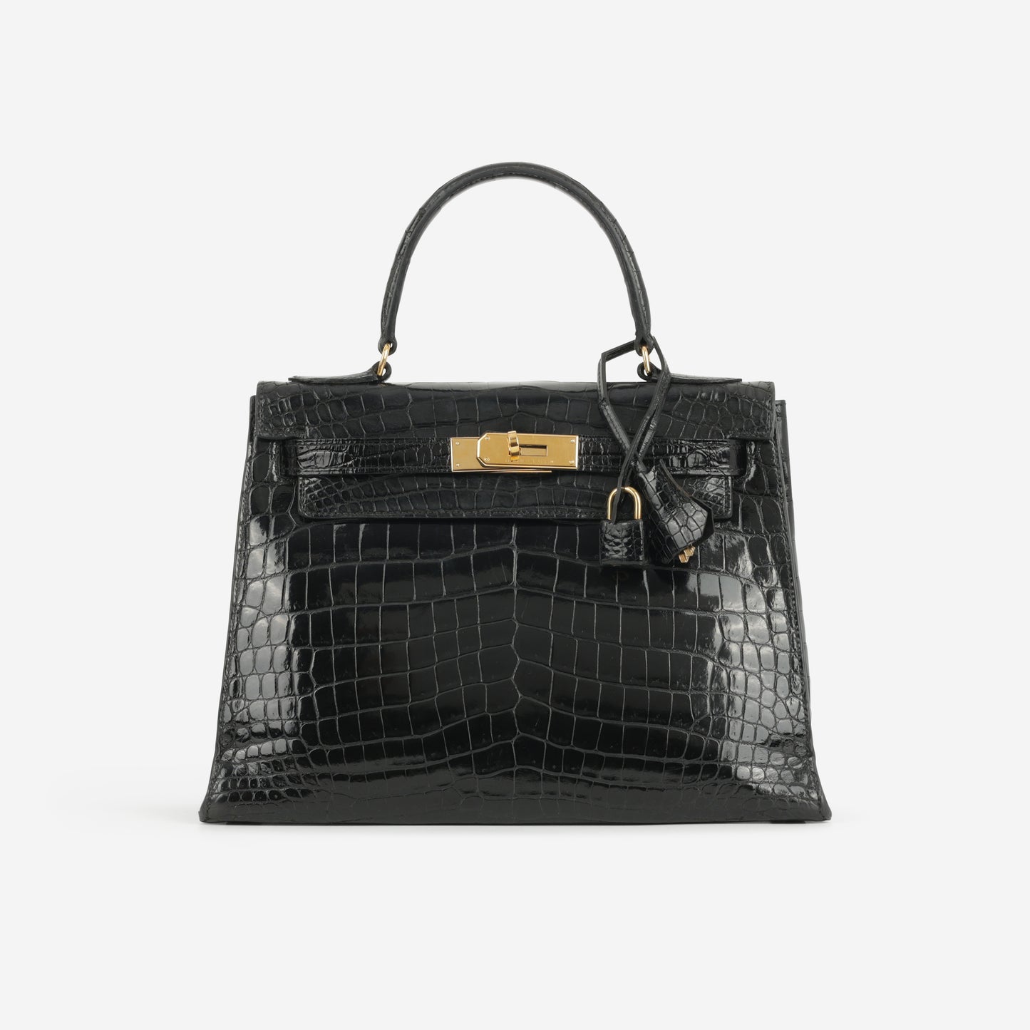 Hermès Vintage Kelly 28 - Black Crocodile Porosus Lisse | Gold Hardware