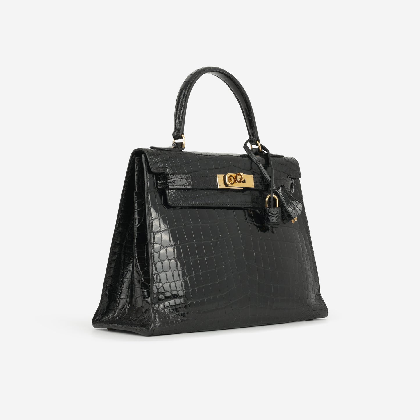 Hermès Vintage Kelly 28 - Black Crocodile Porosus Lisse | Gold Hardware