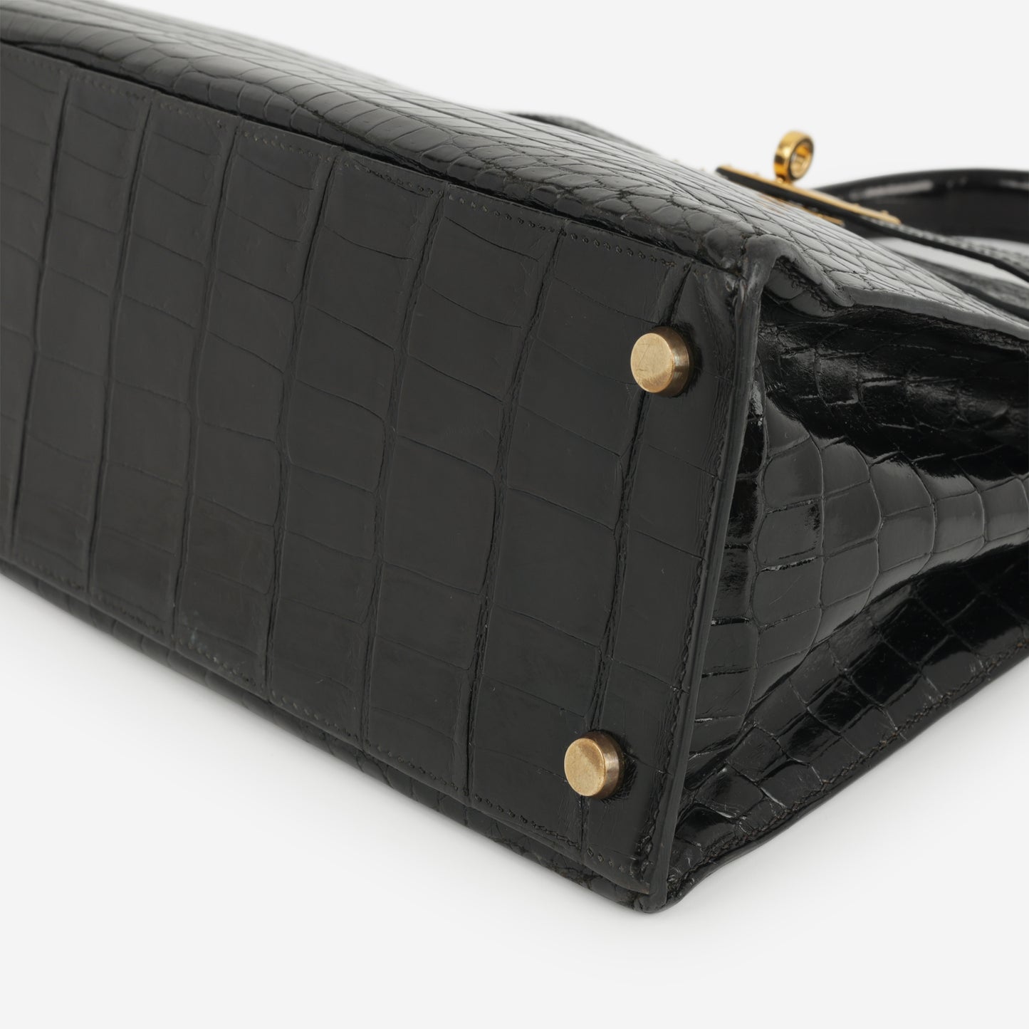 Hermès Vintage Kelly 28 - Black Crocodile Porosus Lisse | Gold Hardware