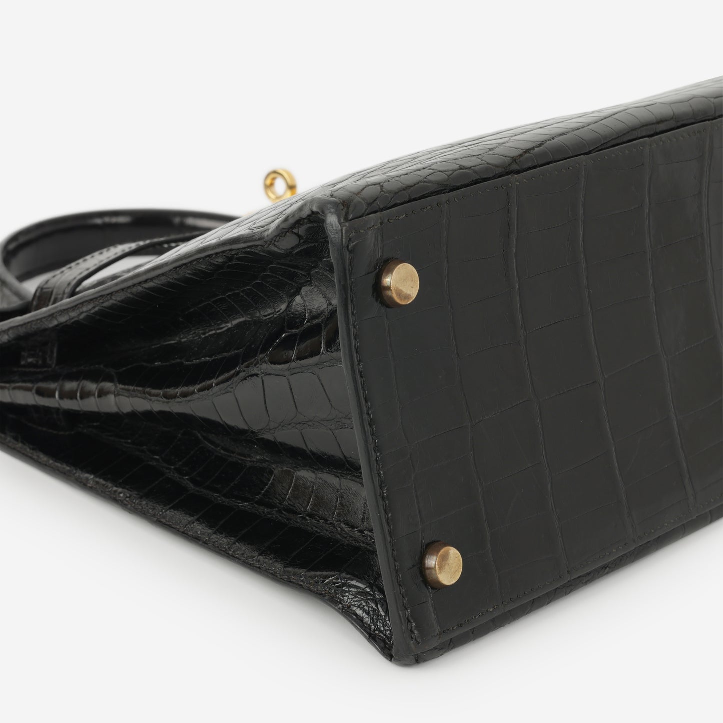 Hermès Vintage Kelly 28 - Black Crocodile Porosus Lisse | Gold Hardware