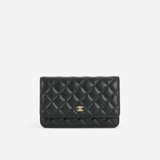 Chanel Classic Wallet on Chain - Black Caviar | Gold Hardware