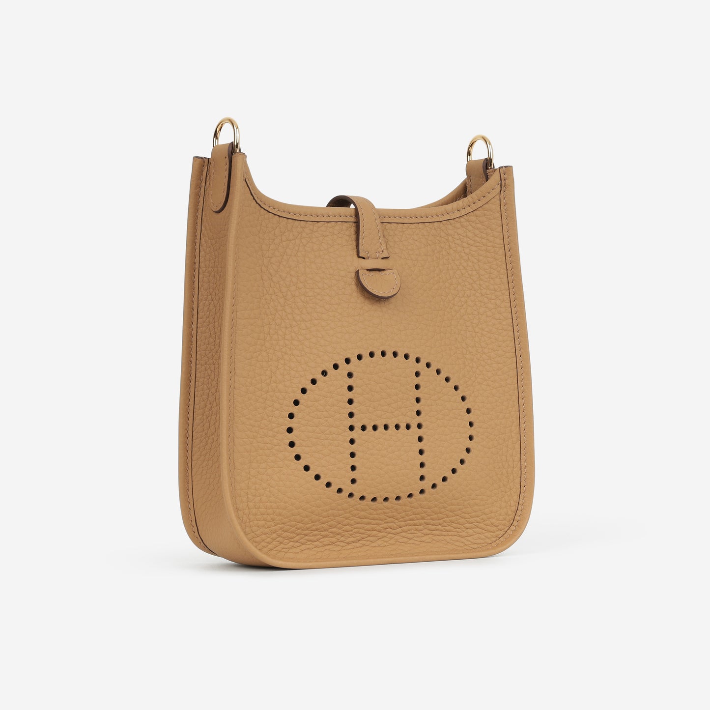 Hermès Mini Evelyne 16  - Biscuit Clemence / Tonal Strap | Gold Hardware