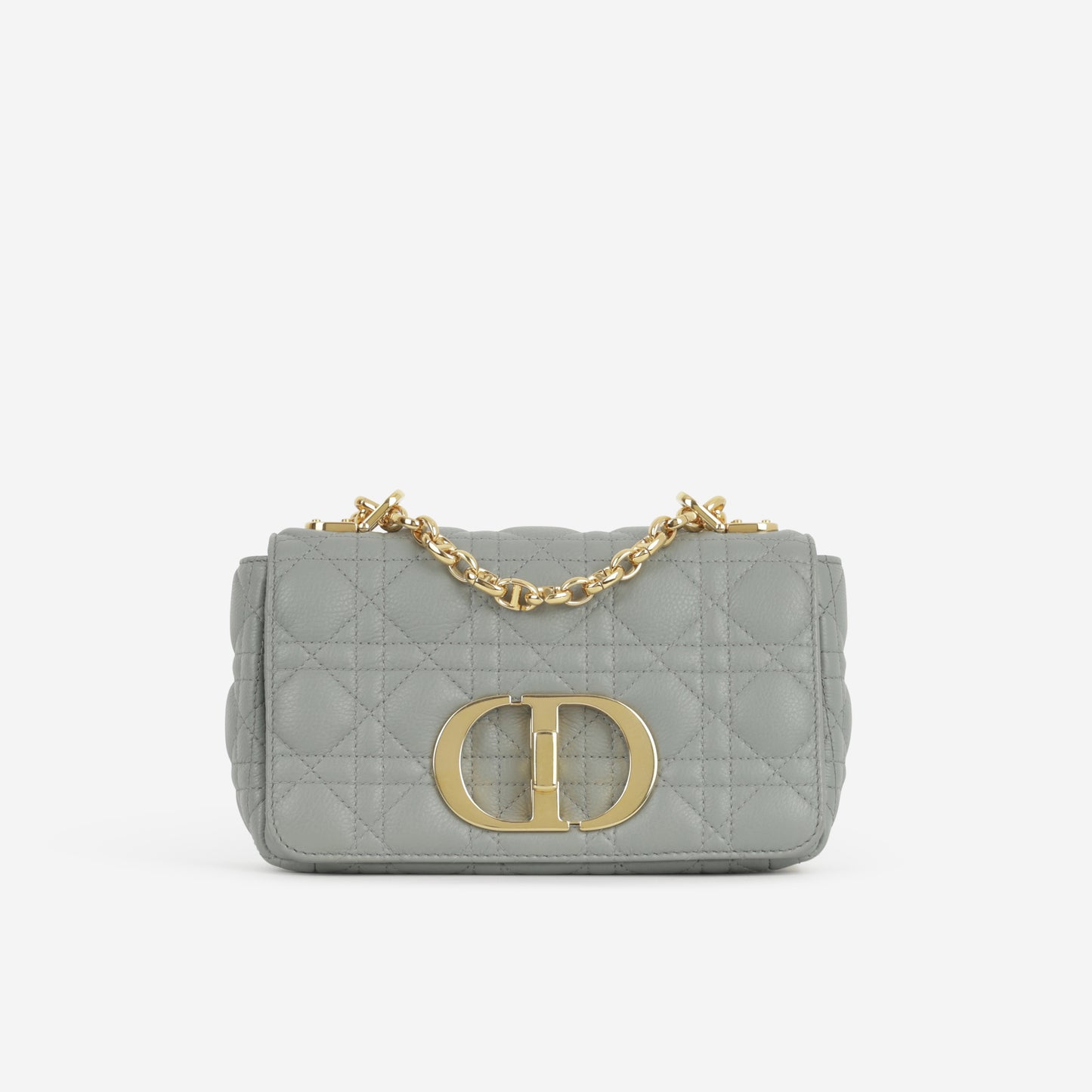 Dior Small Caro Bag - Stone Grey Cannage Calfskin | Gold Hardware