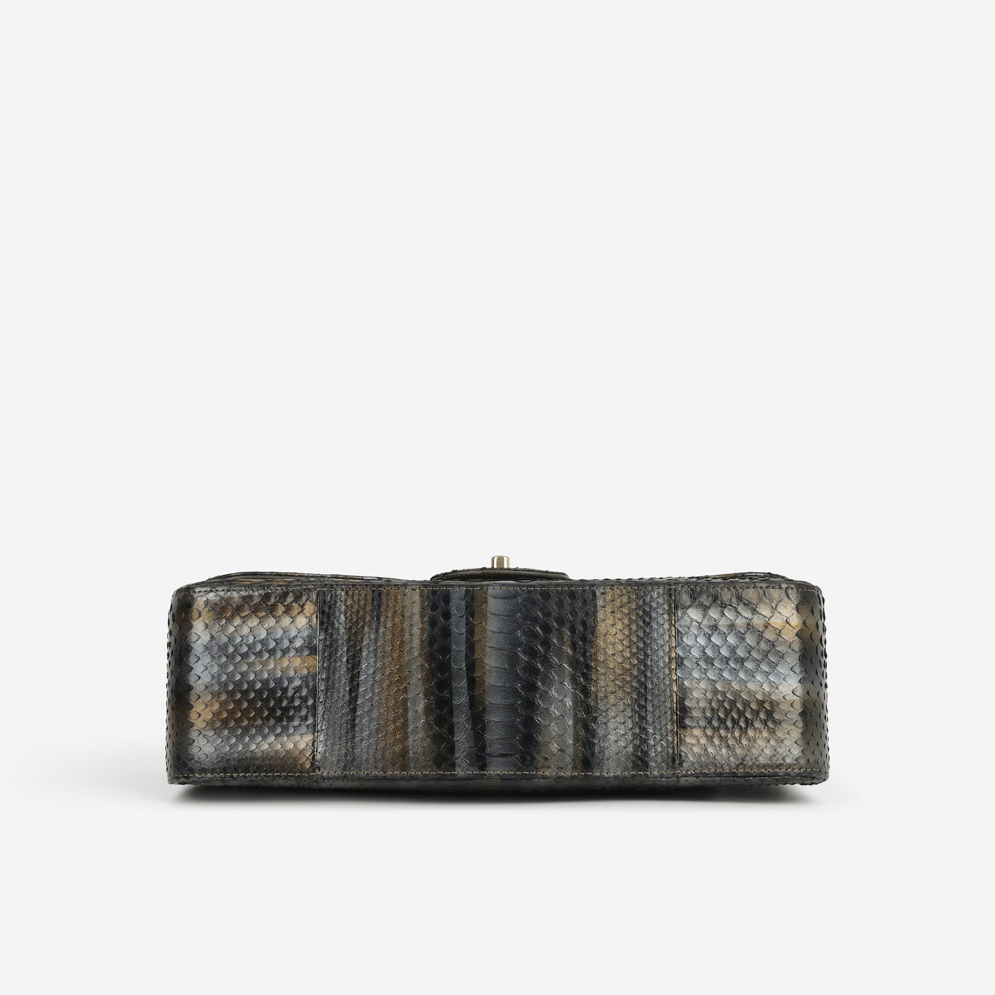 Chanel Rare Tricolour Jumbo Classic Flap - Black / Gold / Silver Python | Gold Hardware