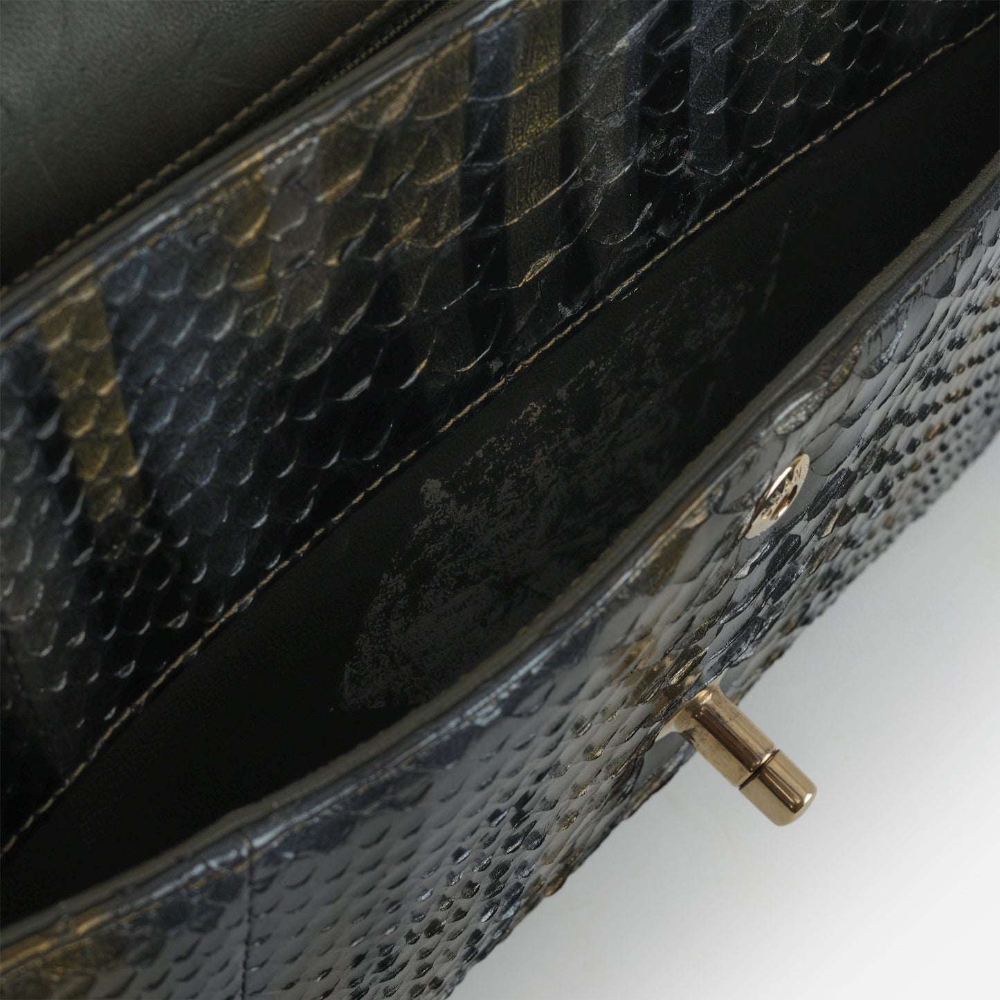 Chanel Rare Tricolour Jumbo Classic Flap - Black / Gold / Silver Python | Gold Hardware