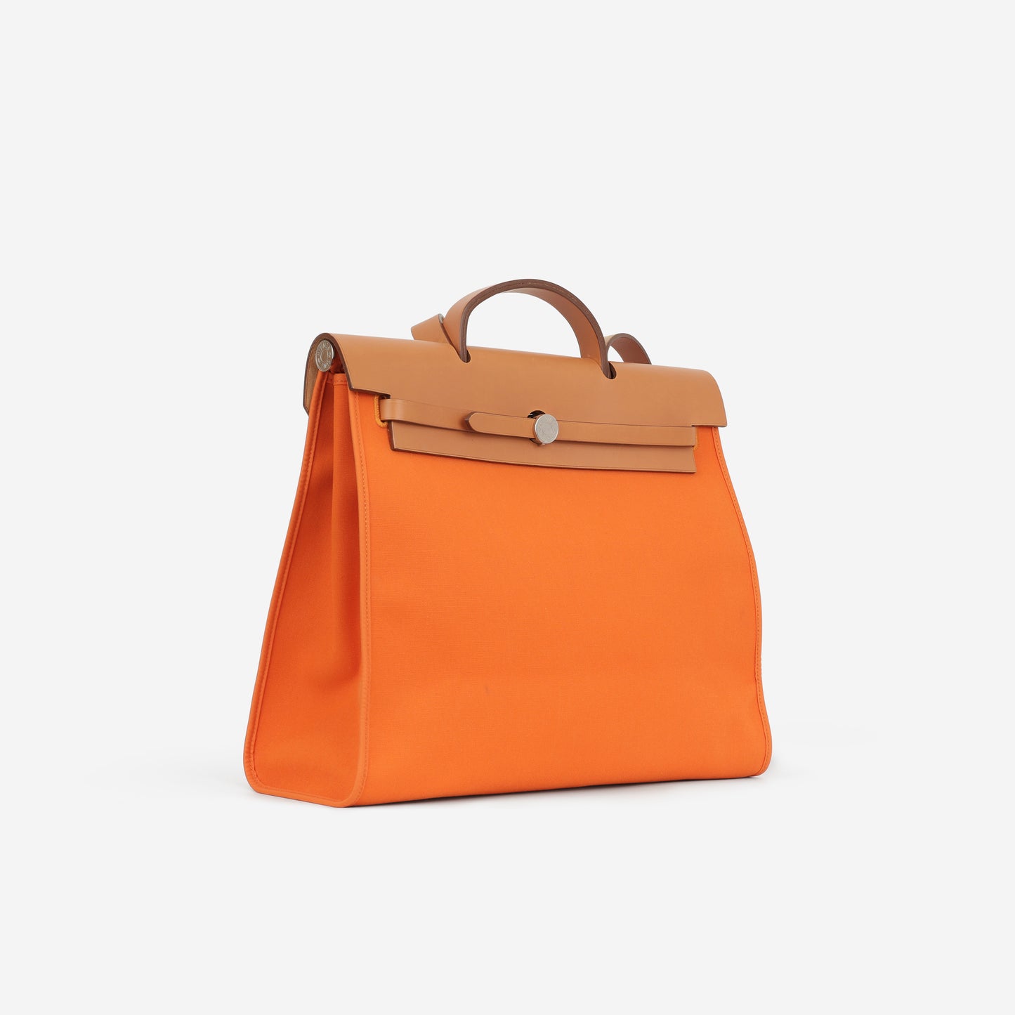 Hermès Herbag 39 - Orange Canvas / Fauve Hunter | Palladium Hardware