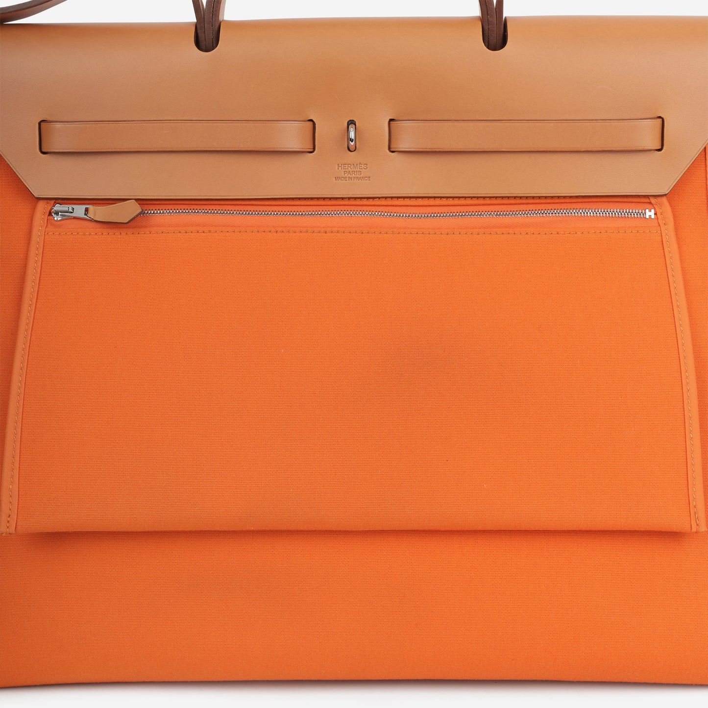 Hermès Herbag 39 - Orange Canvas / Fauve Hunter | Palladium Hardware