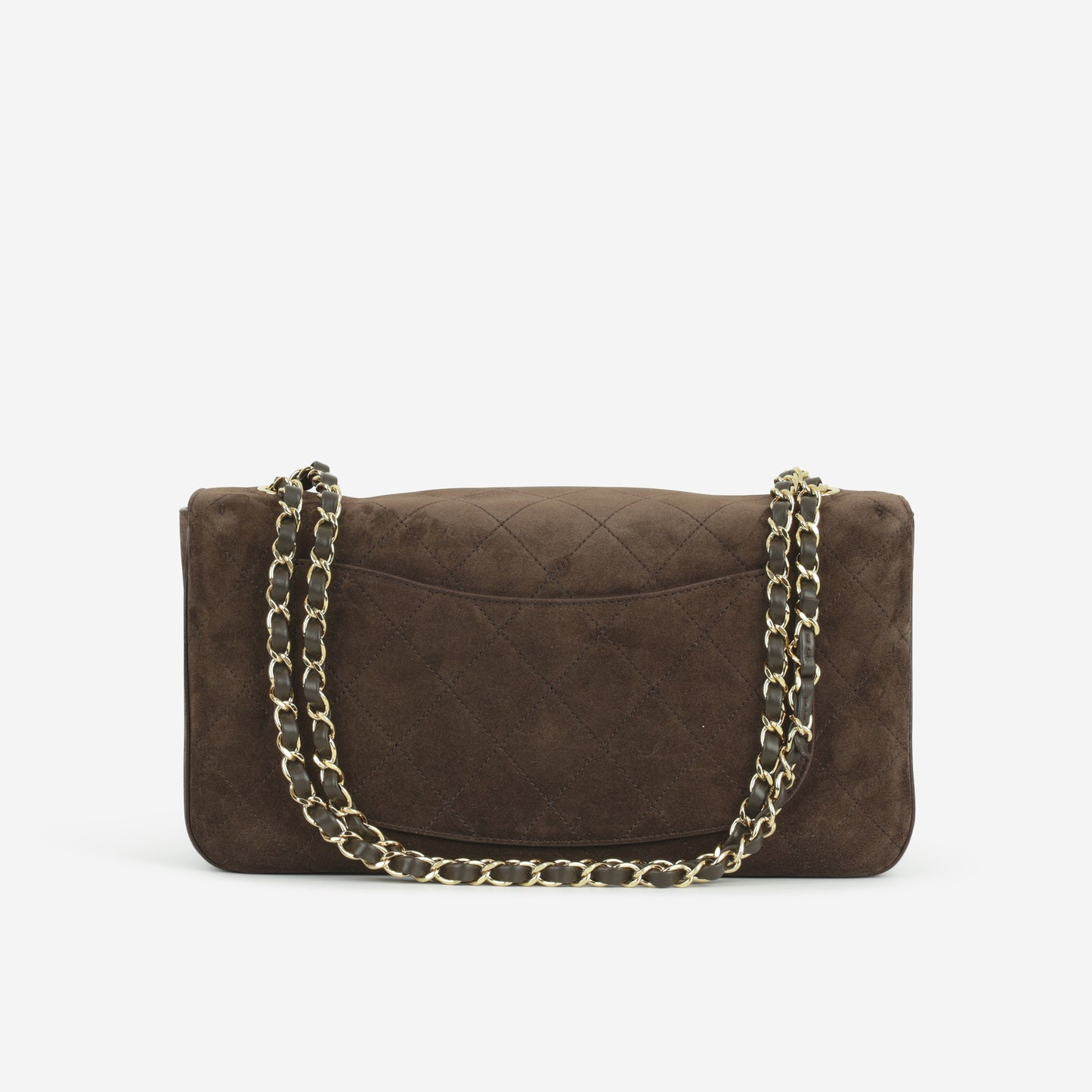 Chanel Métiers D'art Maxi Flap Bag - Dark Brown Suede | Gold Hardware
