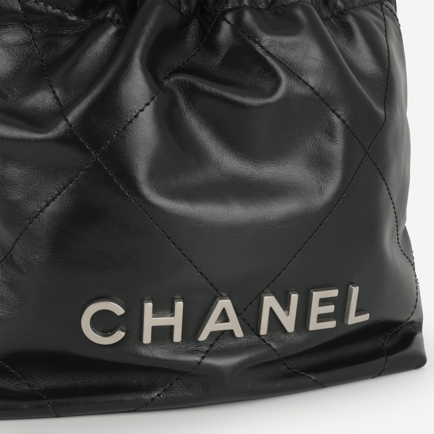 Chanel Mini 22 - Black Calfskin | Silver Hardware