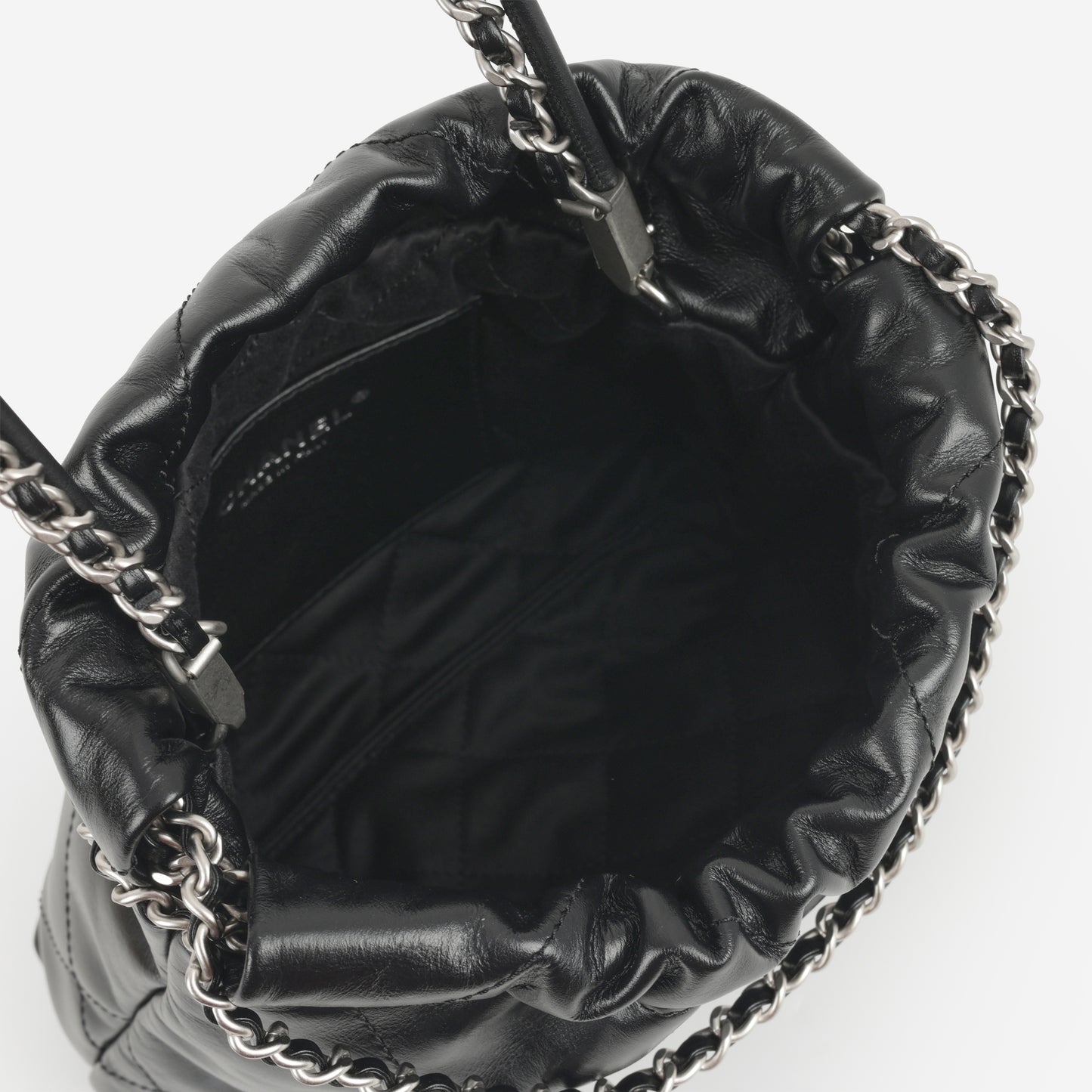 Chanel Mini 22 - Black Calfskin | Silver Hardware