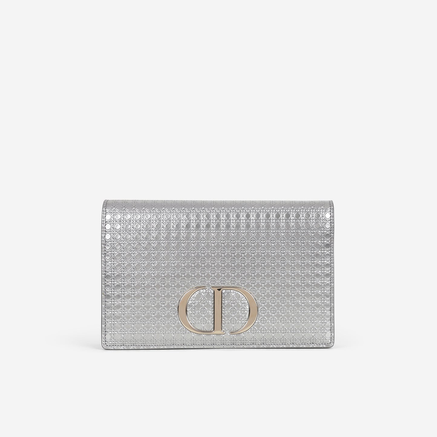 Dior 2-In-1 30 Montaigne Pouch - Silver Microcannage Calfskin | Champagne Gold Hardware