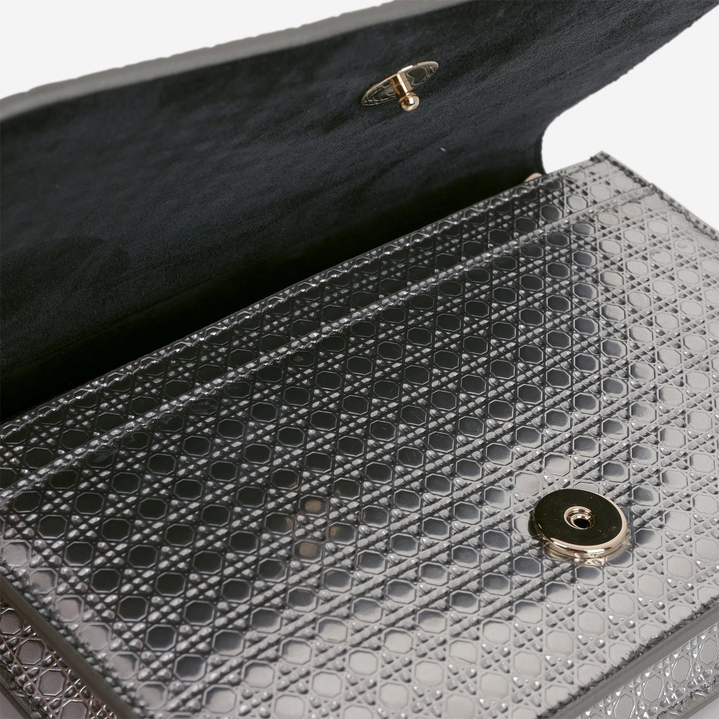 Dior 2-In-1 30 Montaigne Pouch - Silver Microcannage Calfskin | Champagne Gold Hardware