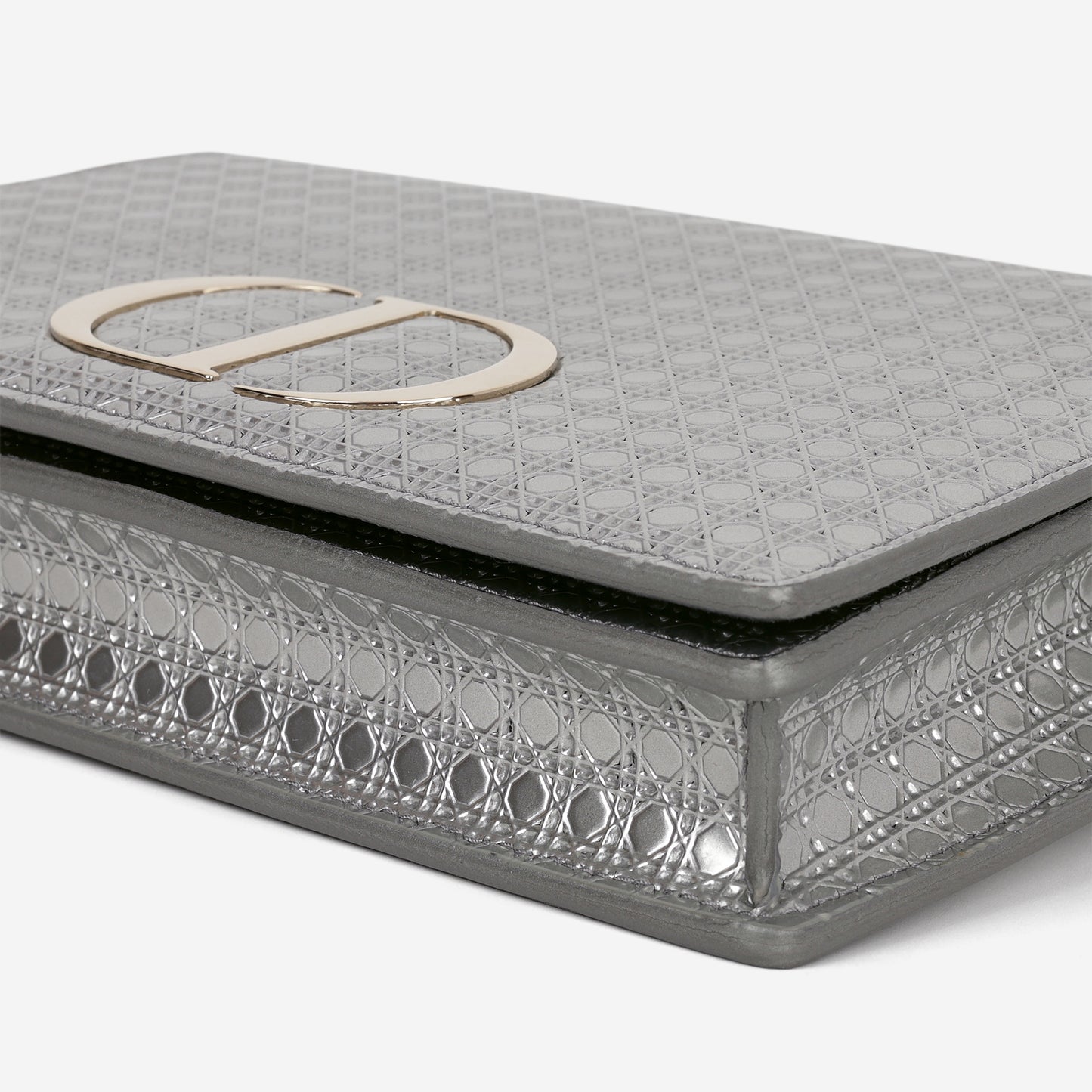 Dior 2-In-1 30 Montaigne Pouch - Silver Microcannage Calfskin | Champagne Gold Hardware