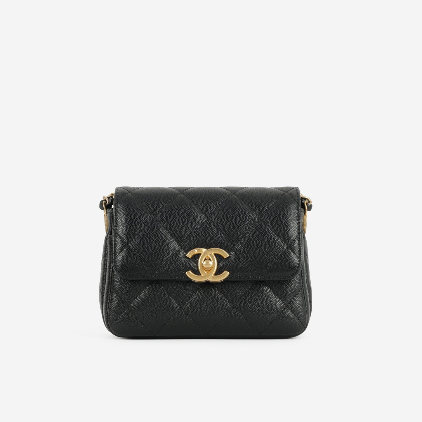 Chanel 2024 Seasonal Square Flap - Black Caviar | Aged Gold Hardware