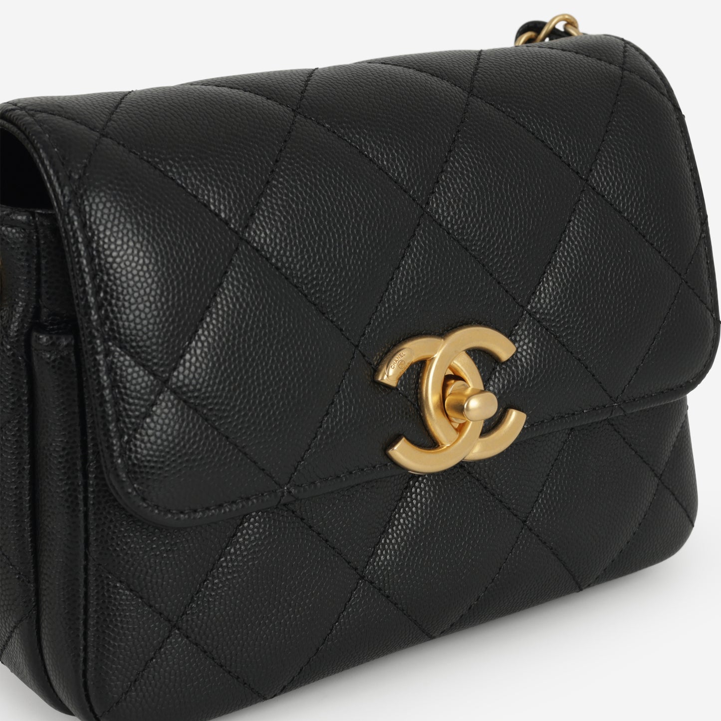 Chanel 2024 Seasonal Square Flap - Black Caviar | Aged Gold Hardware