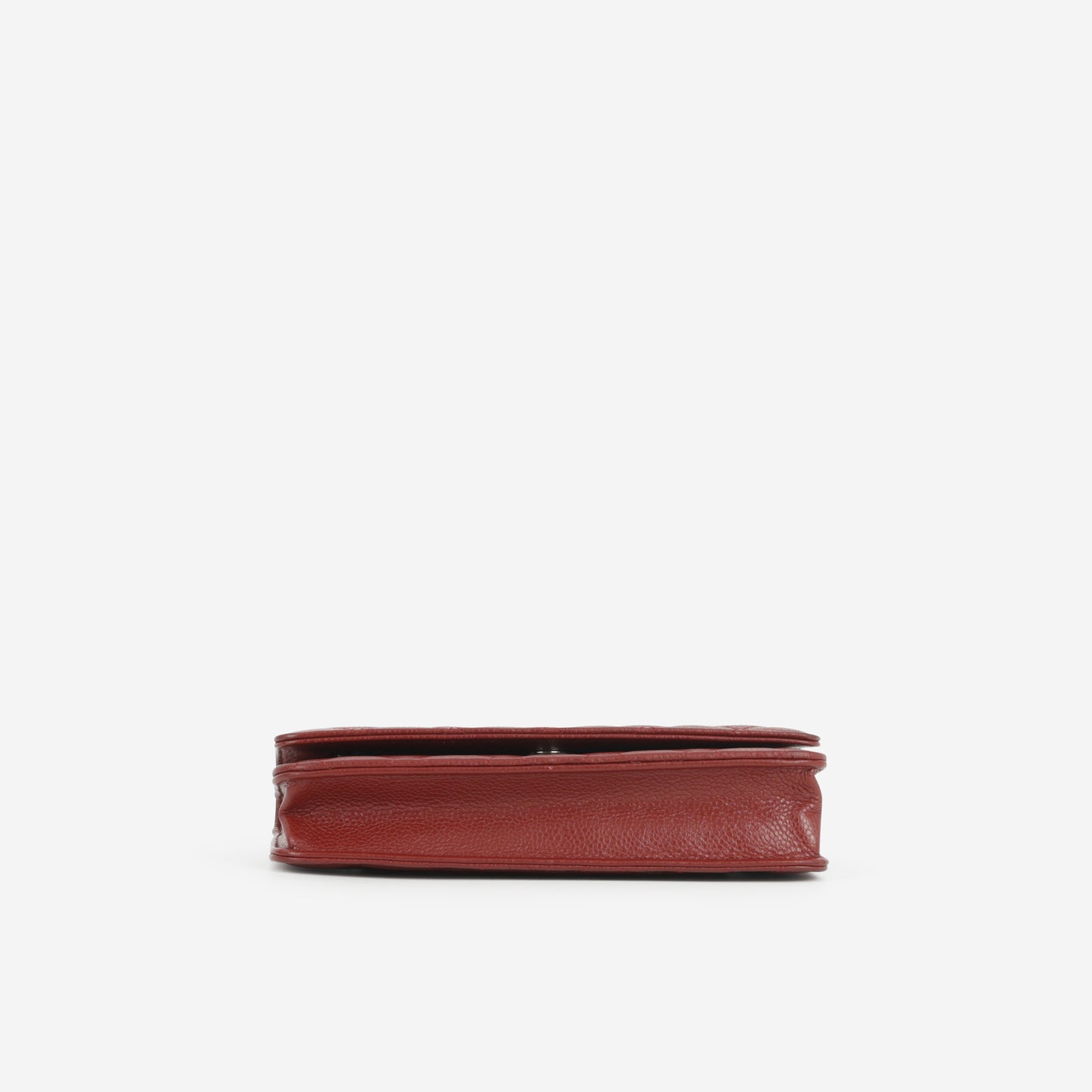 Chanel Classic Wallet on Chain - Red Caviar | Silver Hardware
