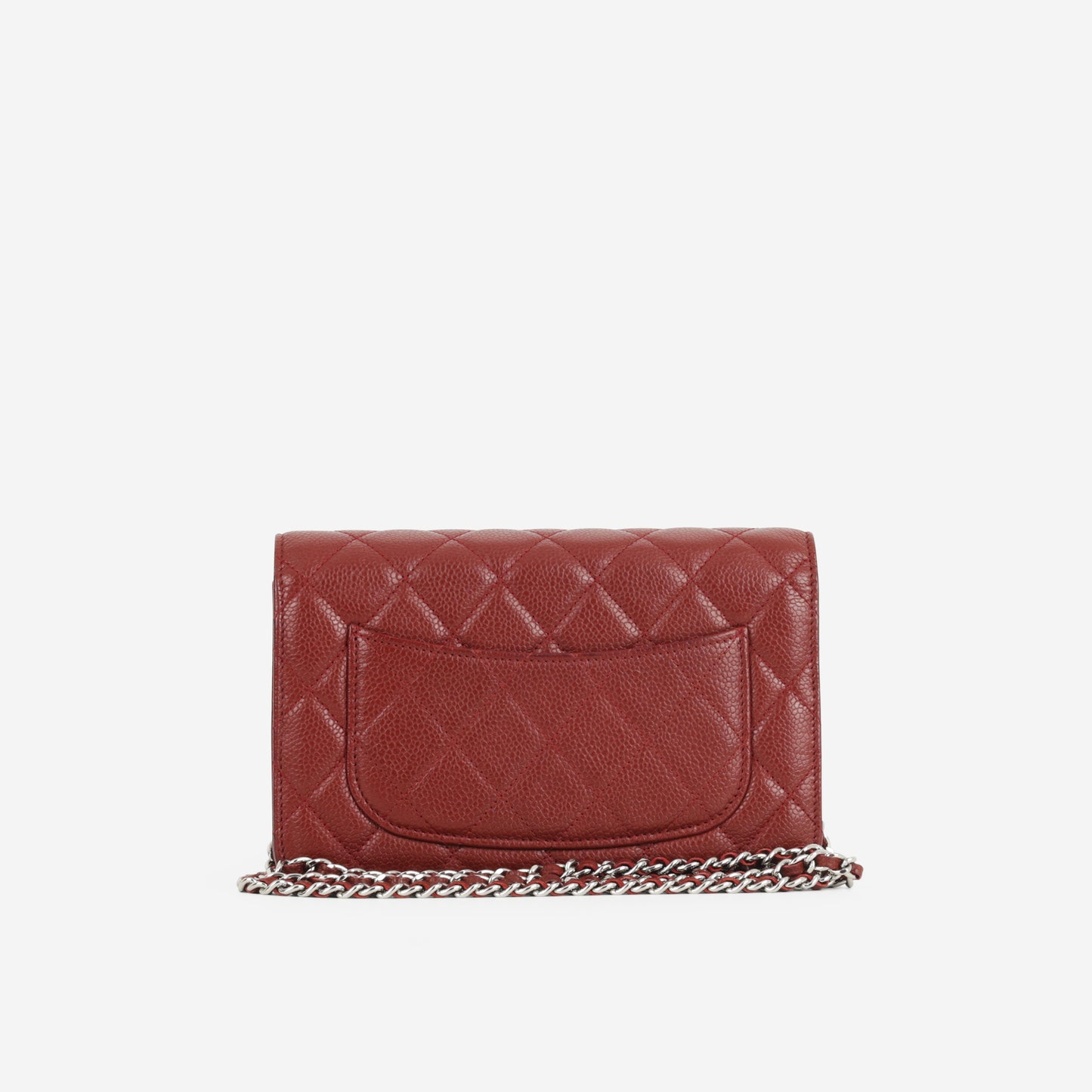 Chanel Classic Wallet on Chain - Red Caviar | Silver Hardware