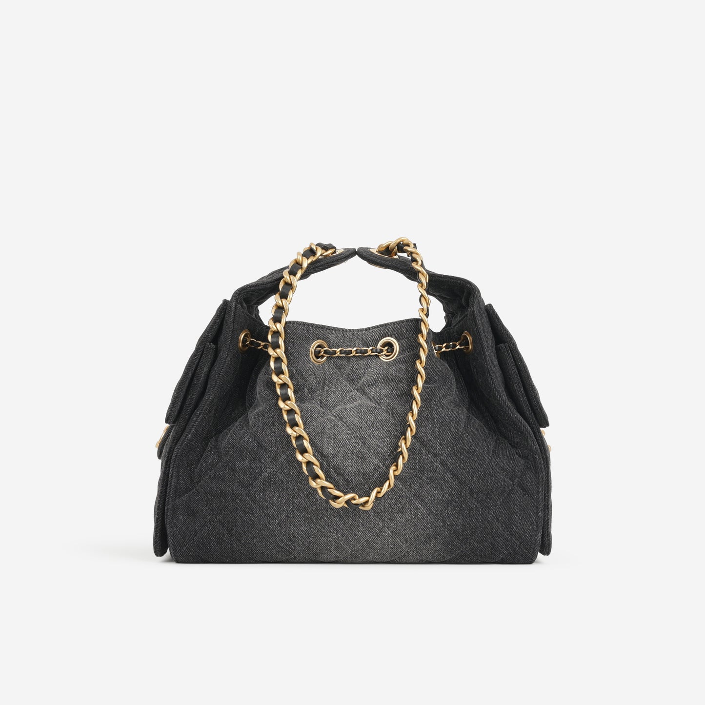 Chanel Small 25 Hobo - Black Denim | Aged Gold Hardware
