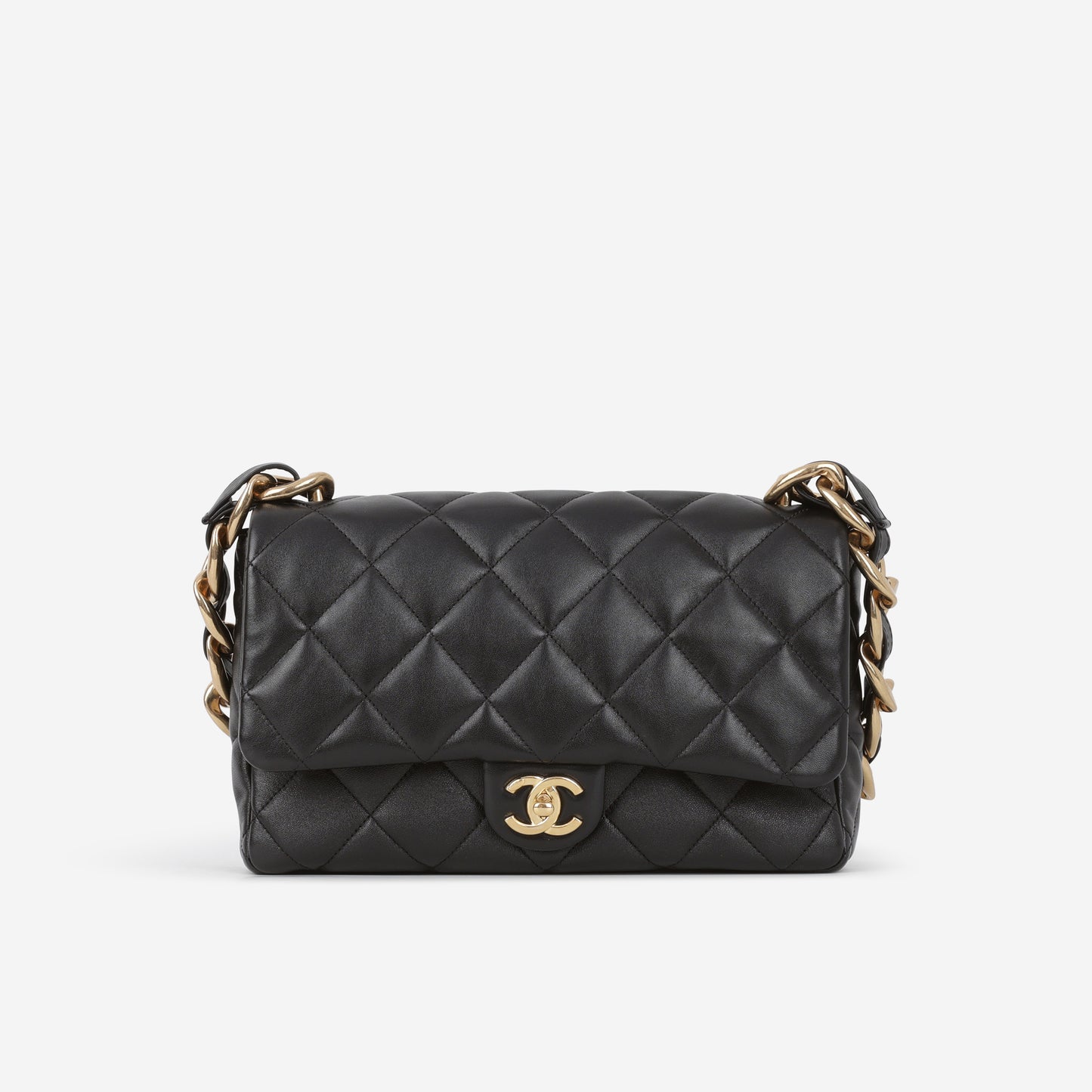 Chanel 22S Large CC Funky Town Flap Bag - Black Lambskin | Gold Hardware