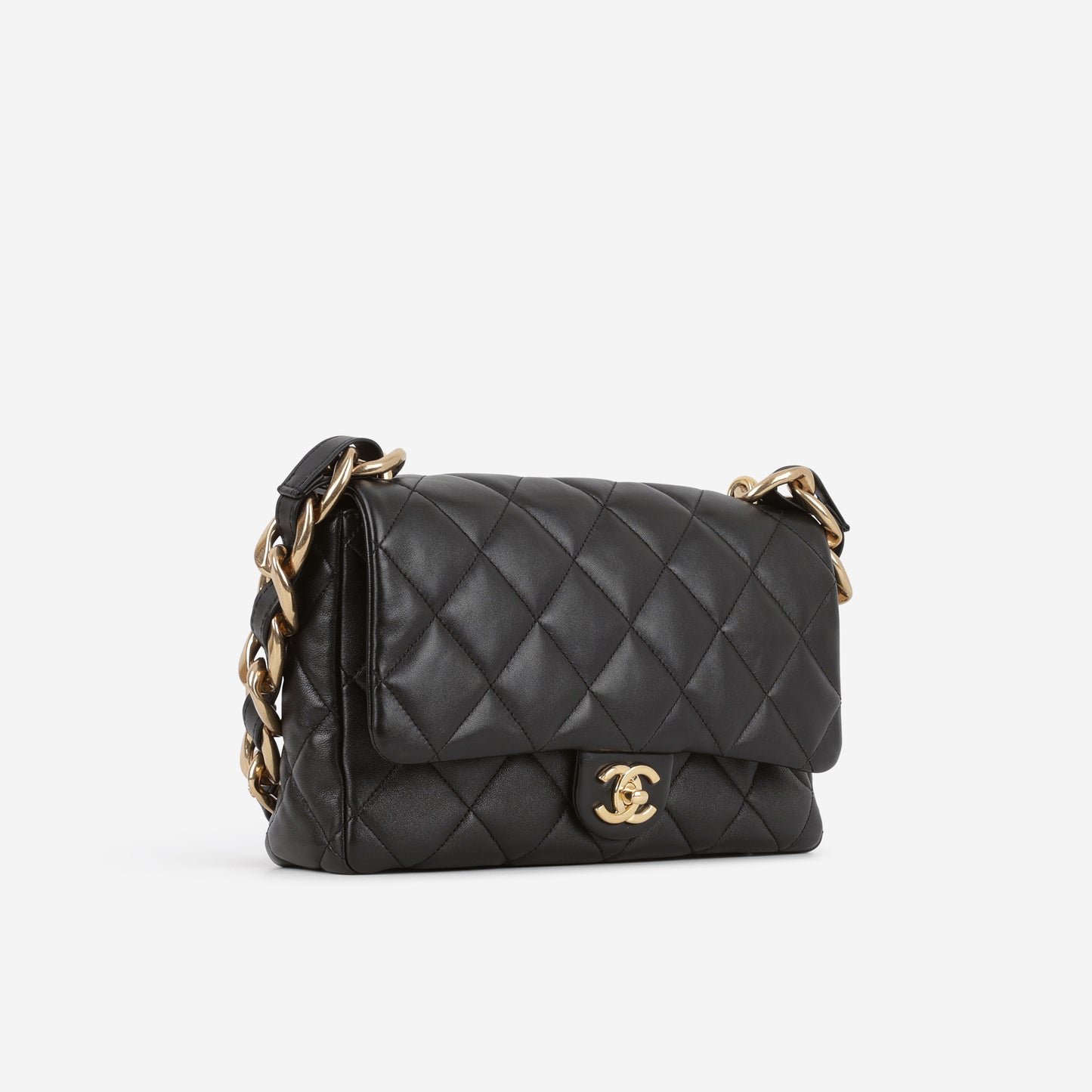 Chanel 22S Large CC Funky Town Flap Bag - Black Lambskin | Gold Hardware