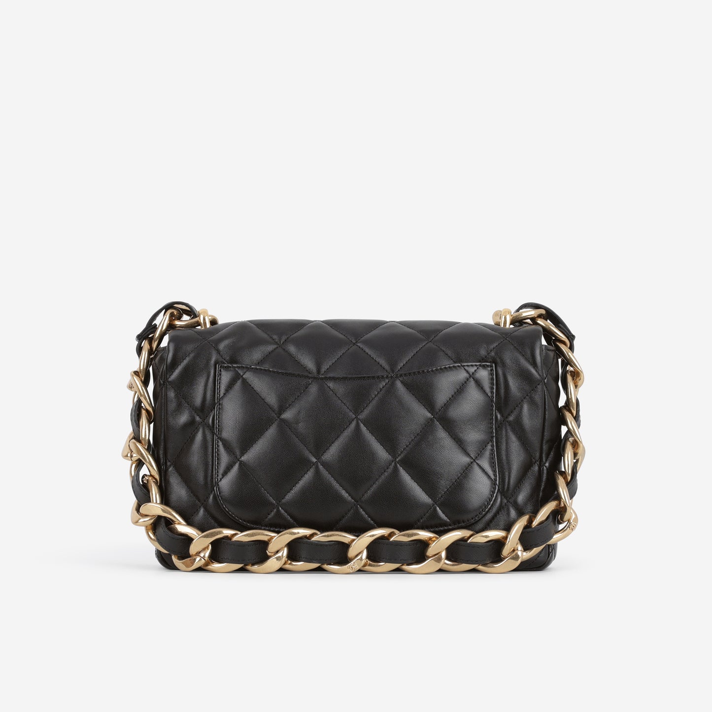 Chanel 22S Large CC Funky Town Flap Bag - Black Lambskin | Gold Hardware