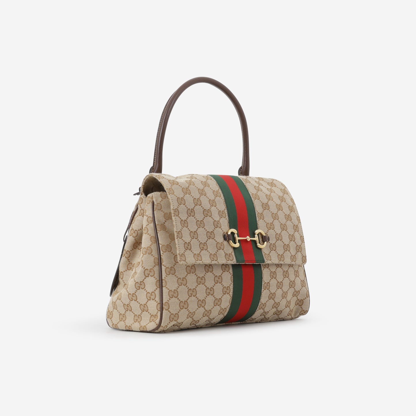 Gucci Paparazzo Medium Top Handle - Sand GG Canvas | Gold Hardware