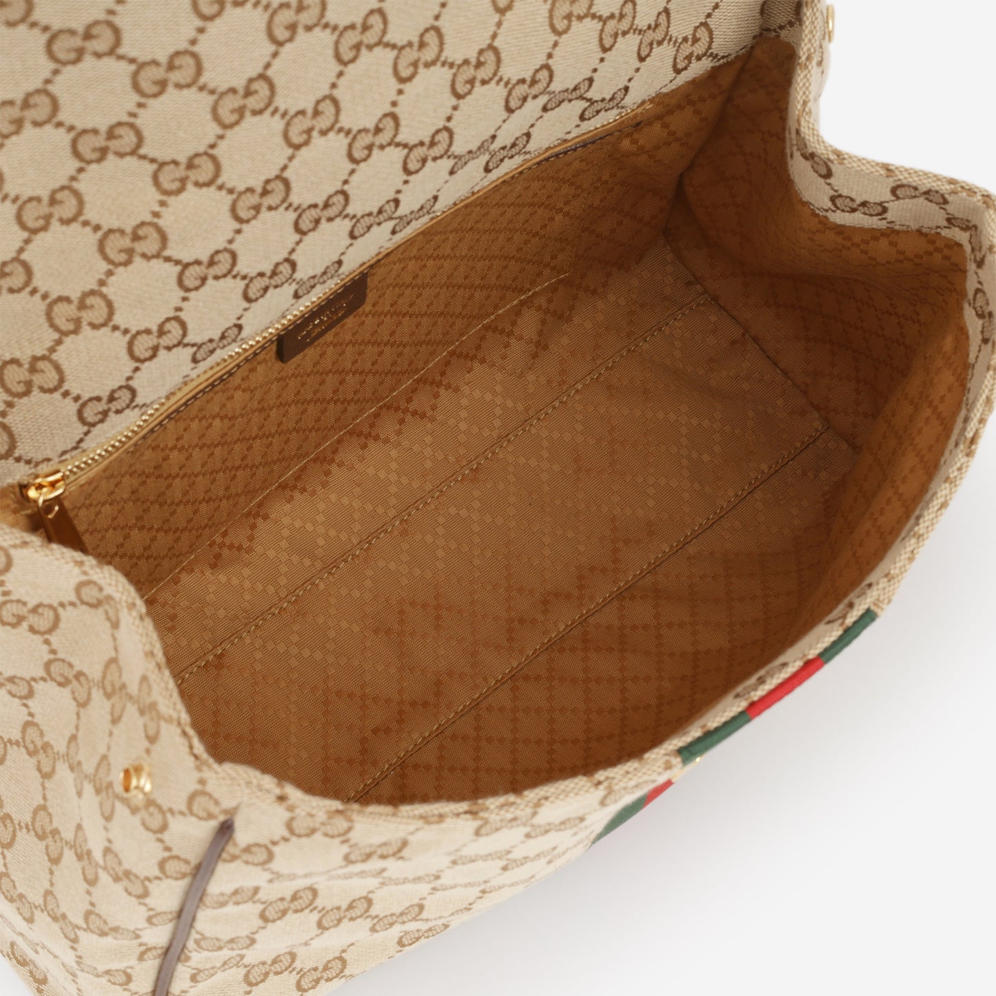 Gucci Paparazzo Medium Top Handle - Sand GG Canvas | Gold Hardware