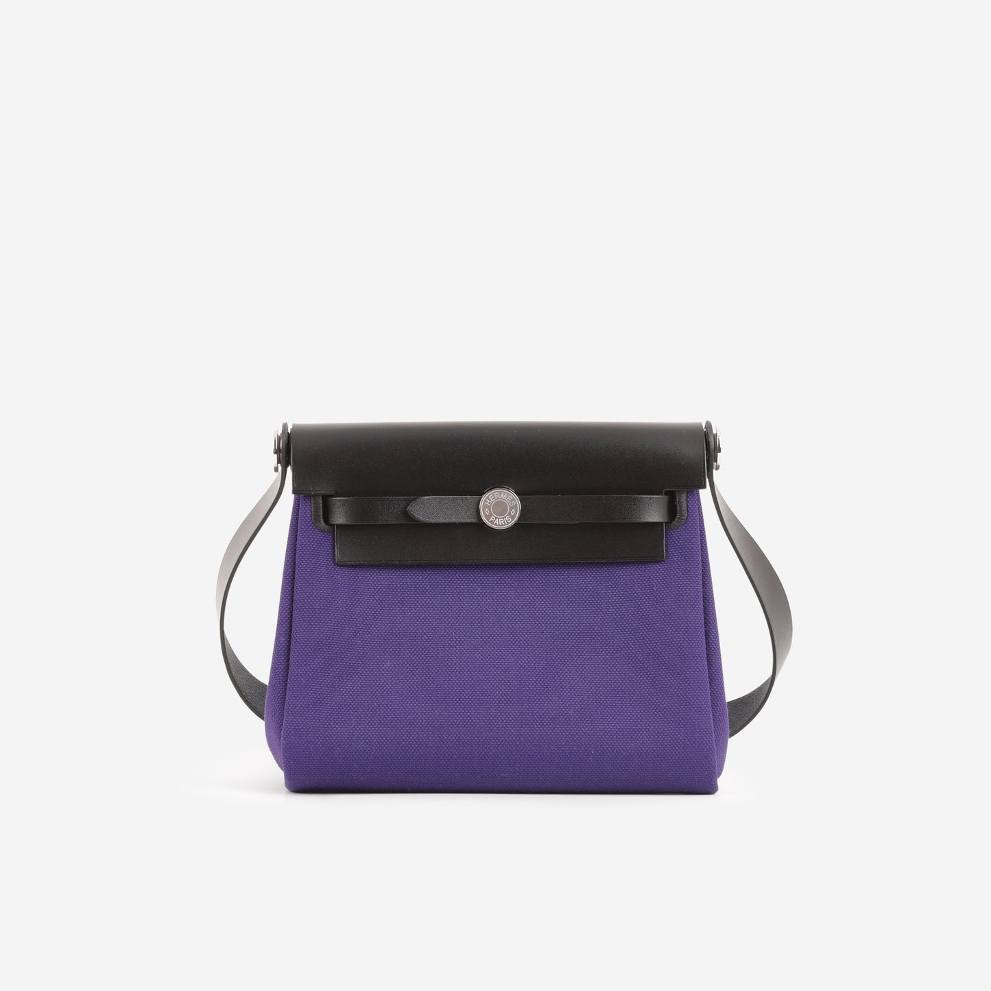 Hermès Mini Herbag 20 - Purple Canvas / Black Hunter | Palladium Hardware