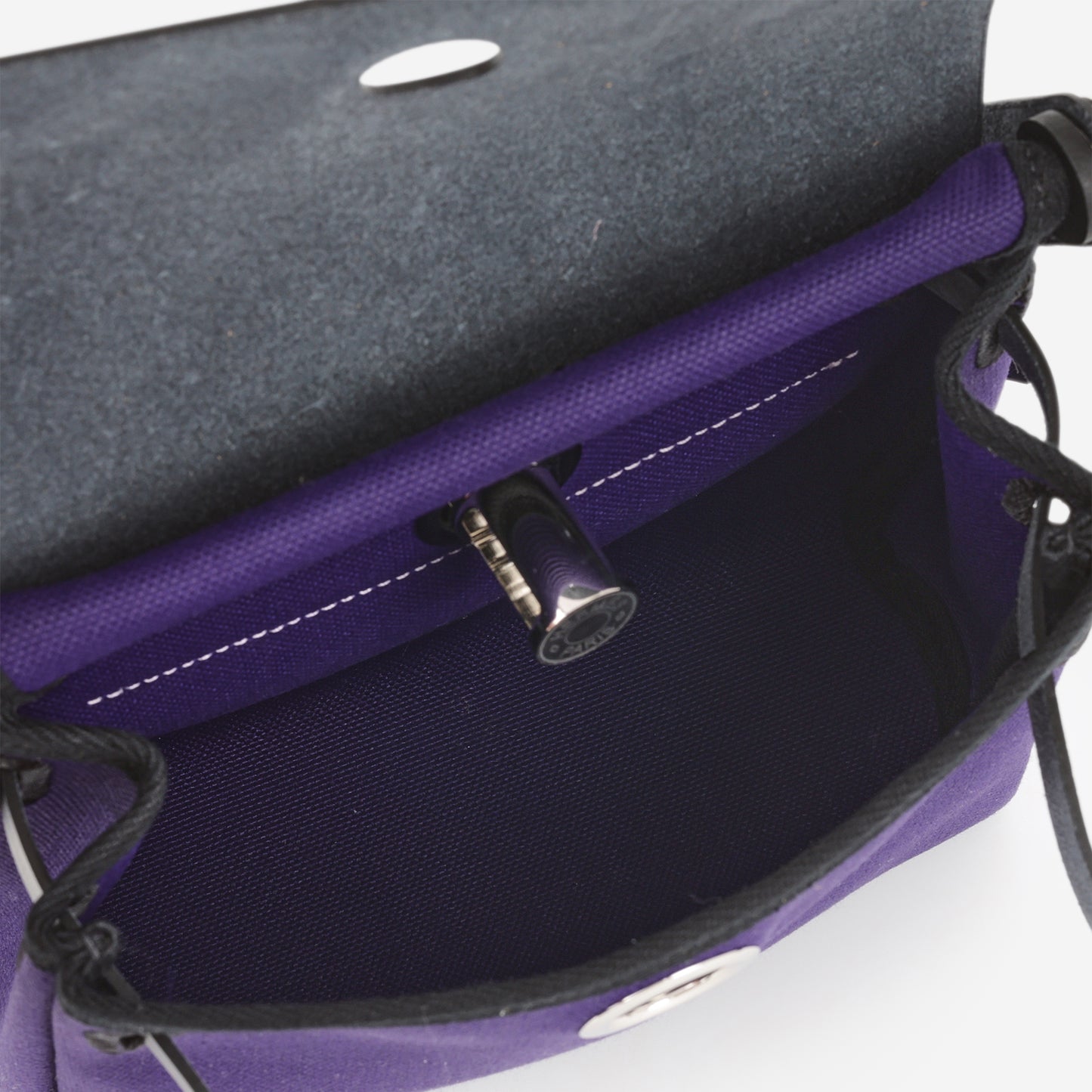 Hermès Mini Herbag 20 - Purple Canvas / Black Hunter | Palladium Hardware