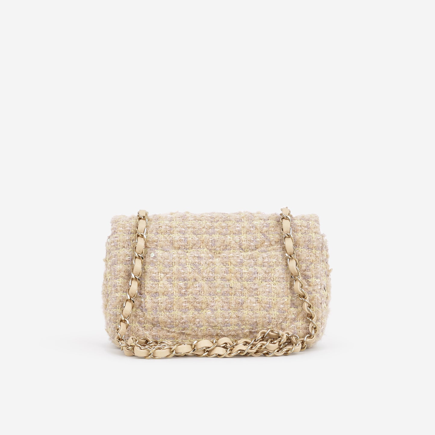 Chanel 24B Mini Rectangular - Beige / Yellow Tweed | Champagne Gold Hardware