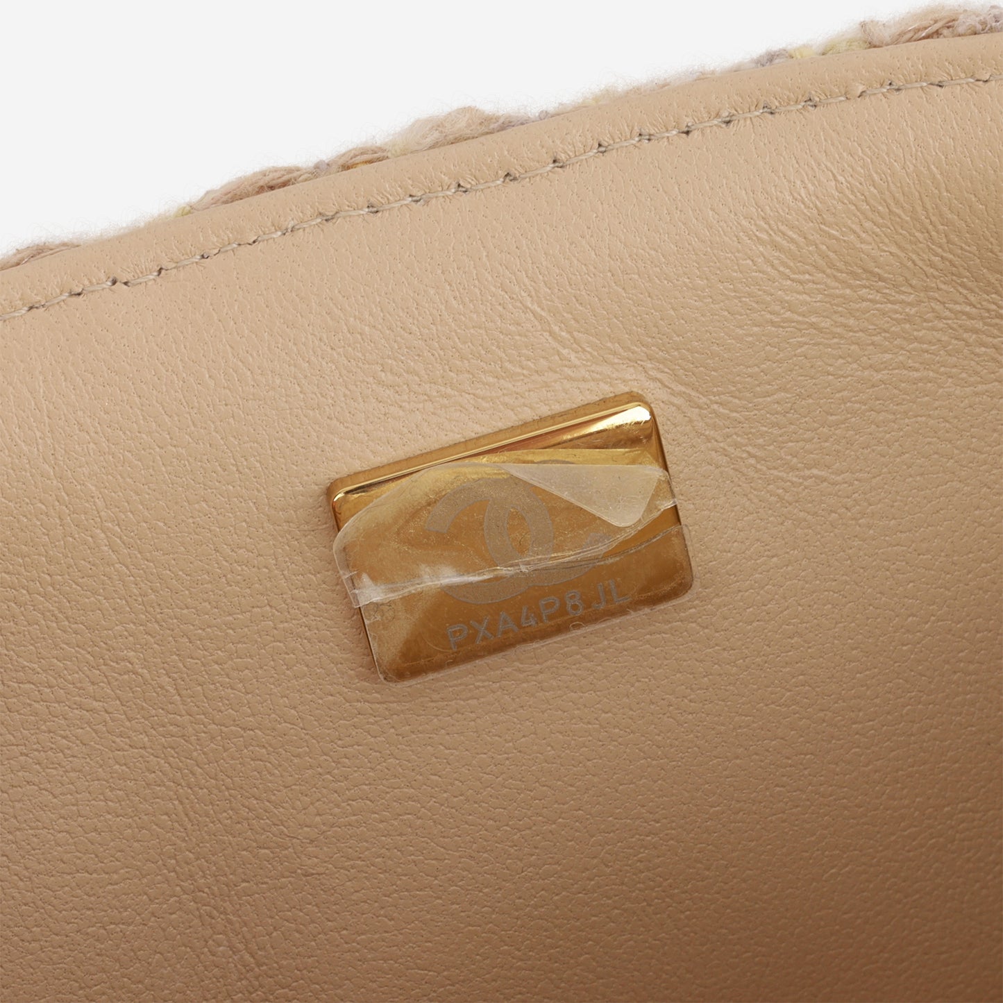 Chanel 24B Mini Rectangular - Beige / Yellow Tweed | Champagne Gold Hardware