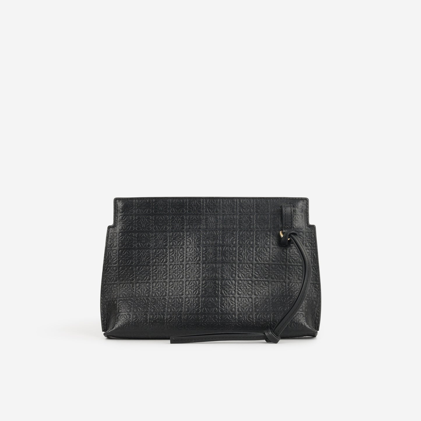 Loewe Repeat Anagram T Pouch - Black Monogram Calfskin | Gold Hardware