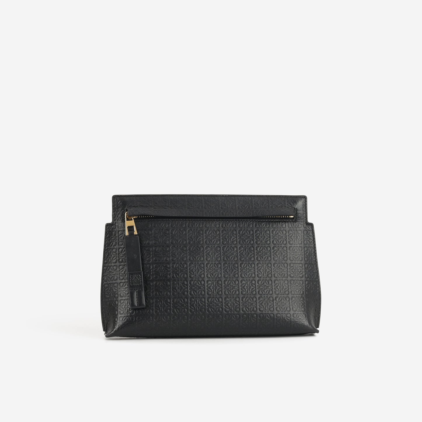 Loewe Repeat Anagram T Pouch - Black Monogram Calfskin | Gold Hardware