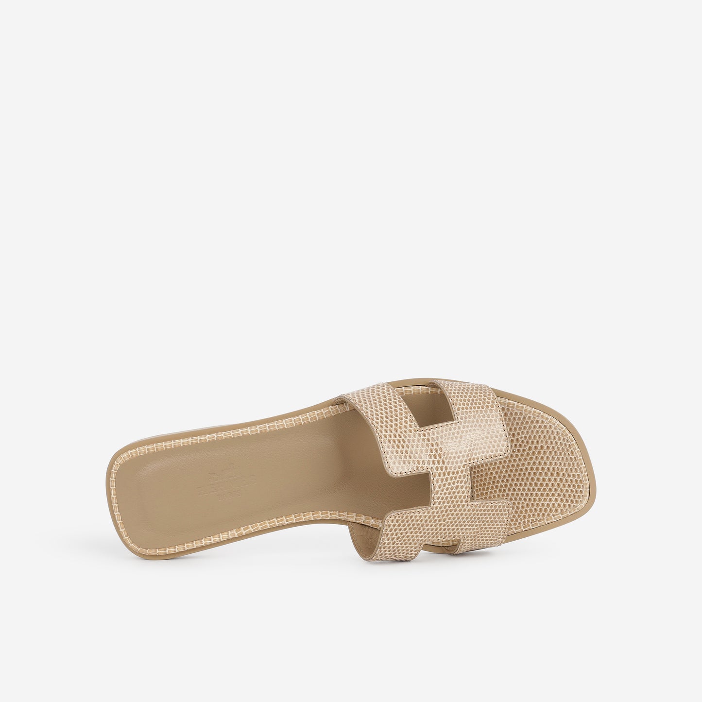 Hermes Oran Sandals - Beige Argile Lizard | Size 37