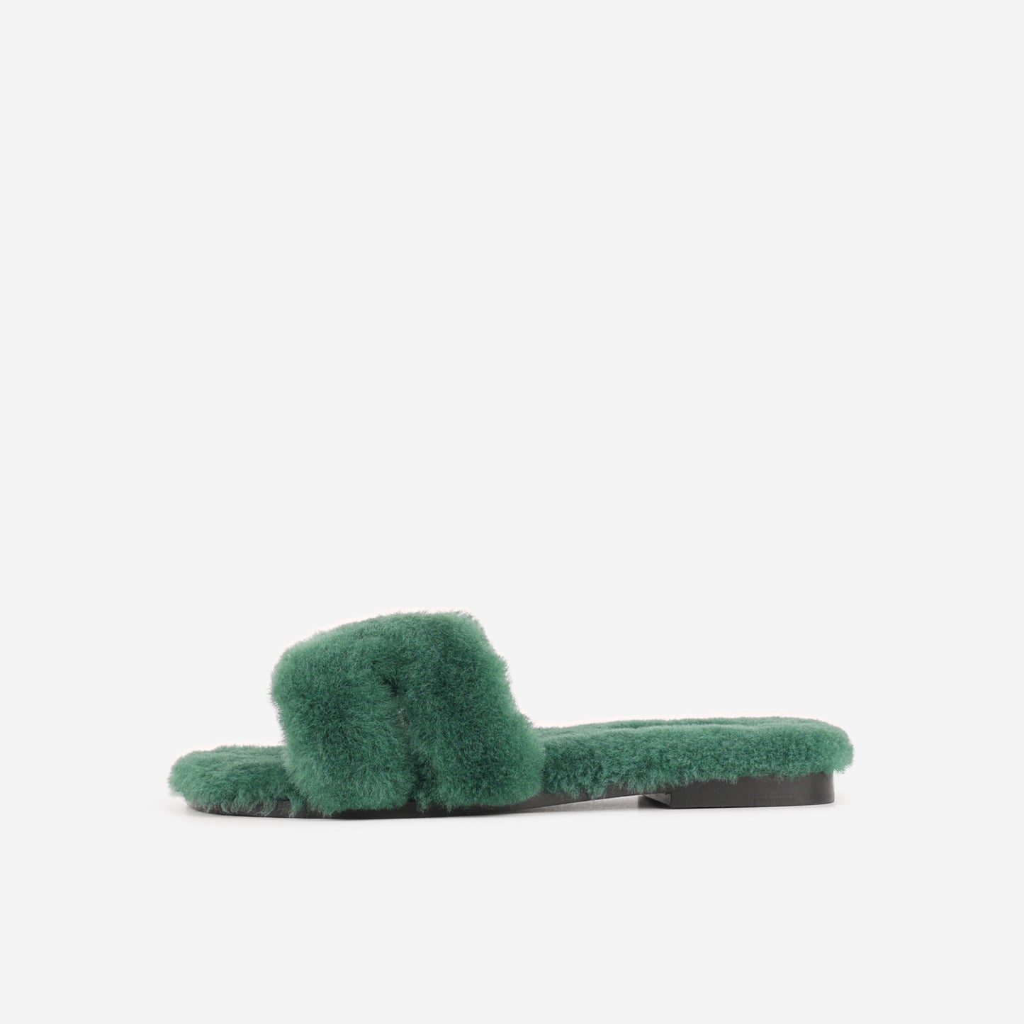 Hermes Oran Sandals - Vert Anglais Shearling | Size 36.5